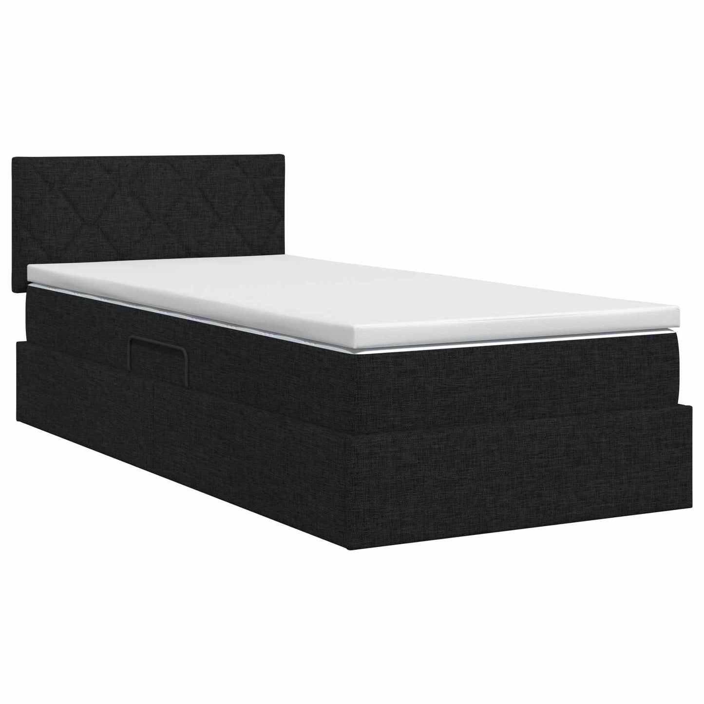 Opbergbed met matras met hoofdeinde Zwart 90 x 190 cm fluweel is nu te koop bij PeponiXL, paradijselijk wonen!