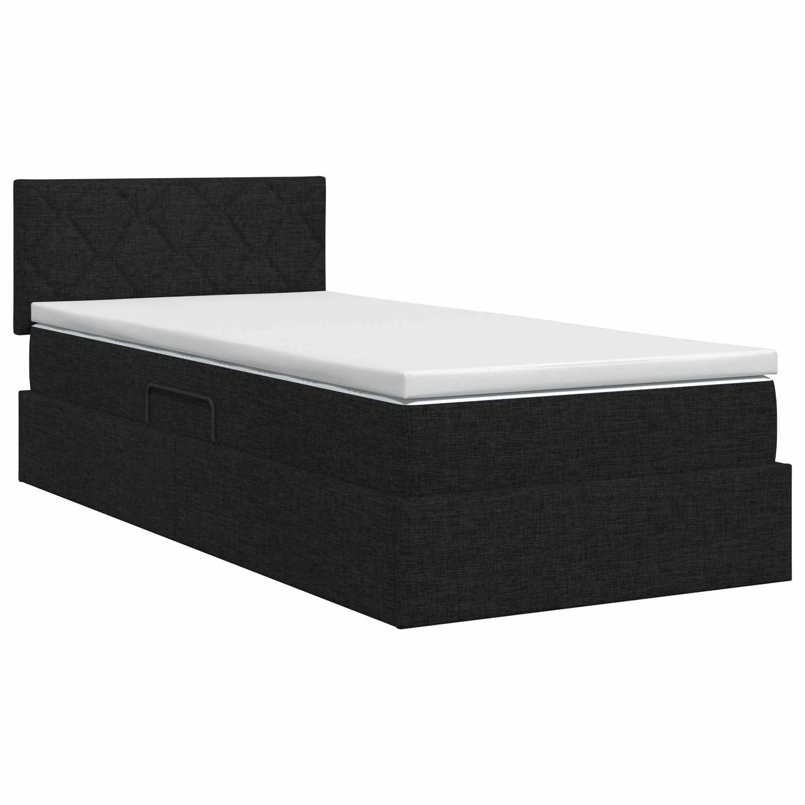 Opbergbed met matras met hoofdeinde Zwart 90 x 190 cm fluweel is nu te koop bij PeponiXL, paradijselijk wonen!