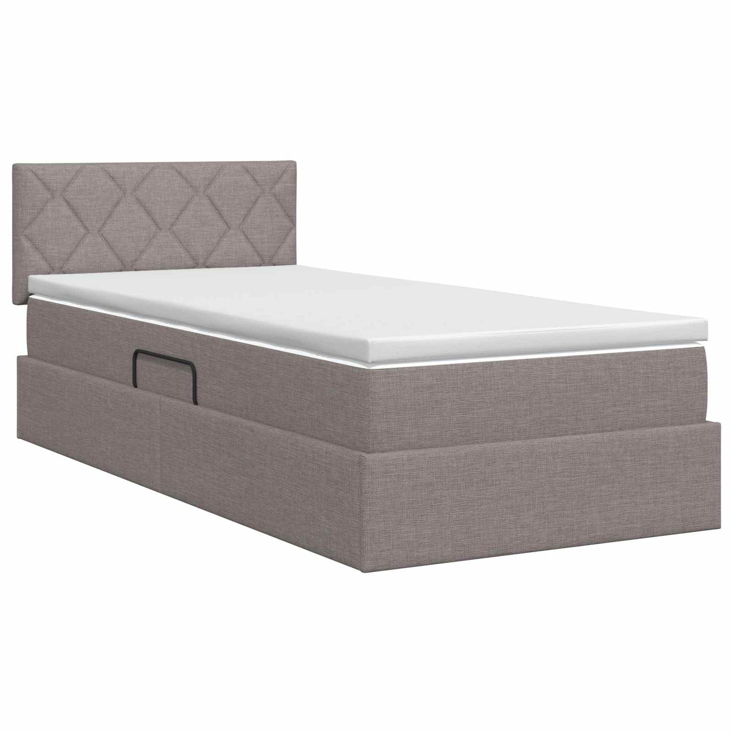 Opbergbed met matras met hoofdeinde Taupe 90 x 190 cm fluweel is nu te koop bij PeponiXL, paradijselijk wonen!