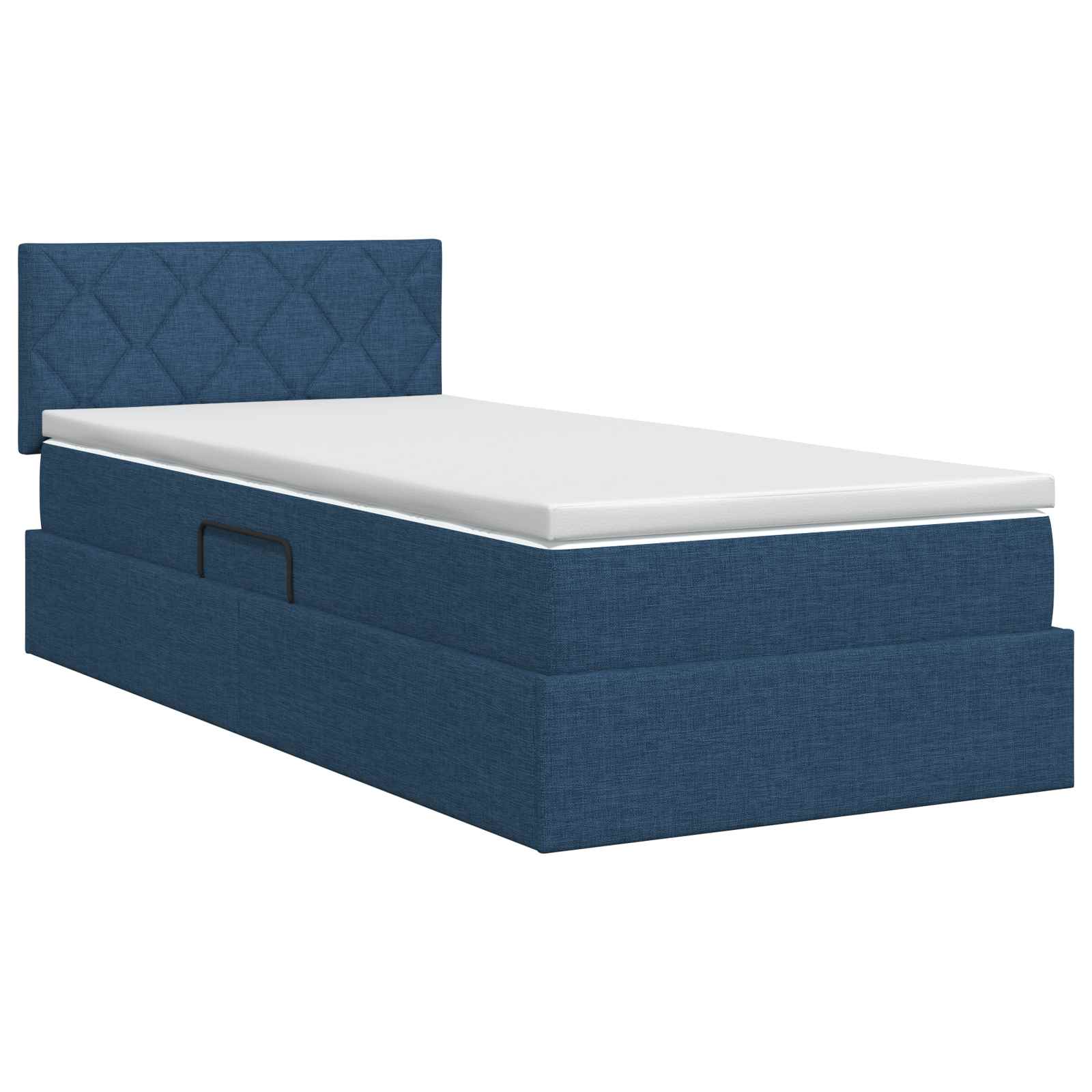 Opbergbed met matras met hoofdeinde Blauw 90 x 190 cm fluweel is nu te koop bij PeponiXL, paradijselijk wonen!