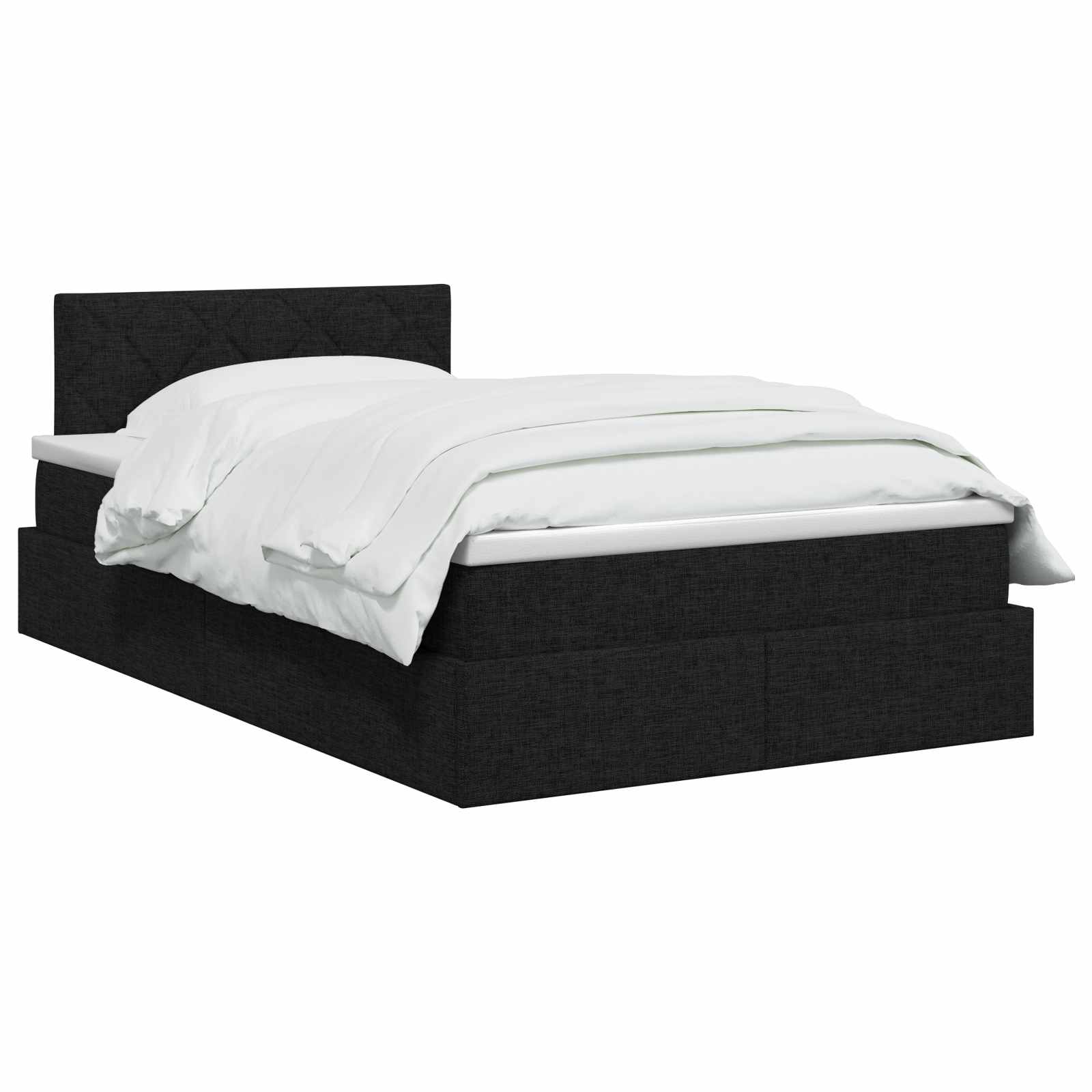 Opbergbed met matras met hoofdeinde Zwart 120 x 200 cm fluweel is nu te koop bij PeponiXL, paradijselijk wonen!