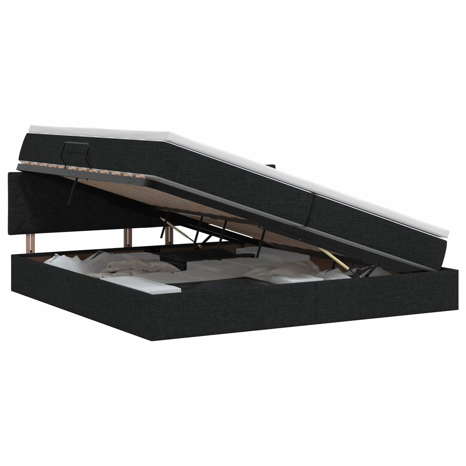 Opbergbed met matras met hoofdeinde Zwart 200 x 200 cm fluweel is nu te koop bij PeponiXL, paradijselijk wonen!