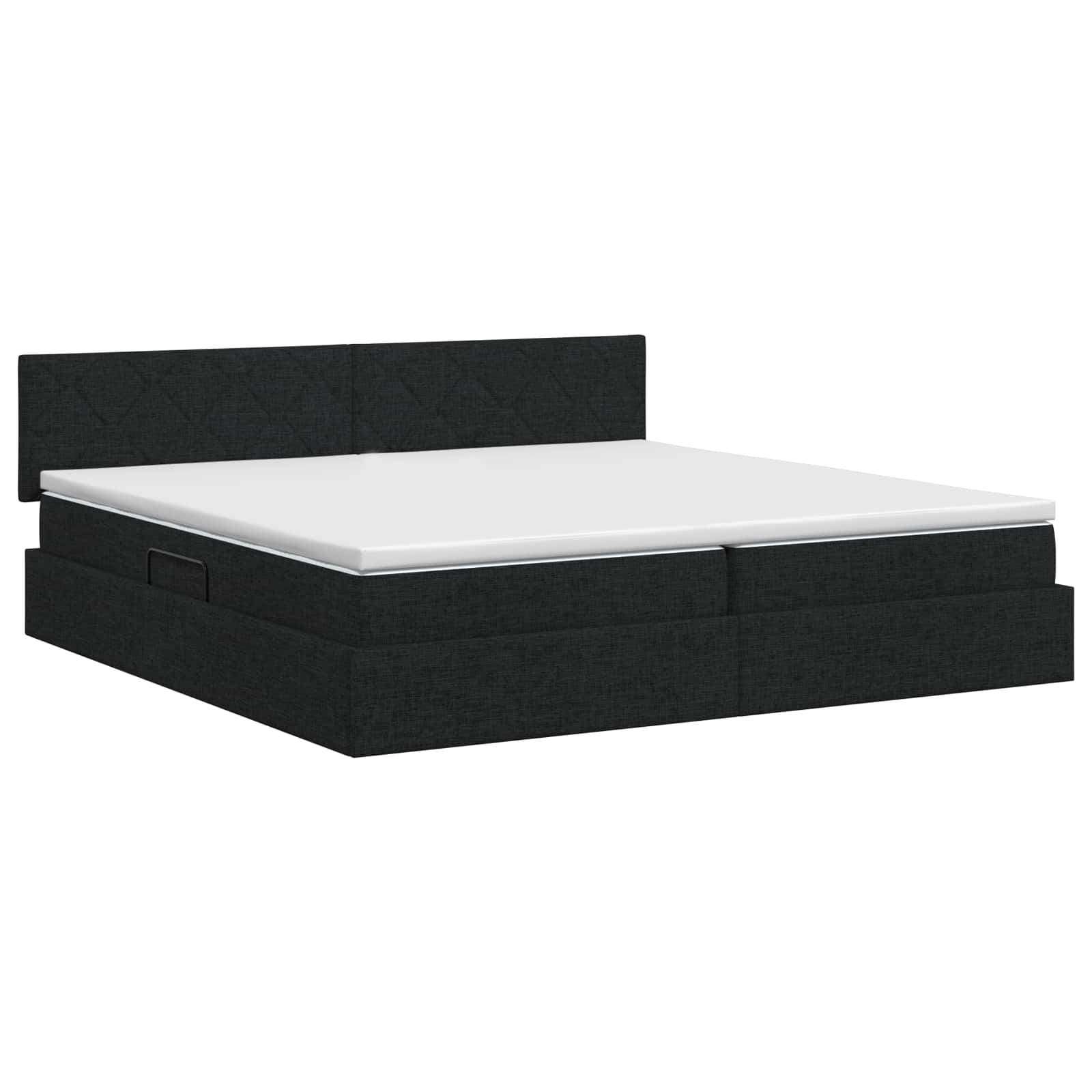 Opbergbed met matras met hoofdeinde Zwart 200 x 200 cm fluweel is nu te koop bij PeponiXL, paradijselijk wonen!