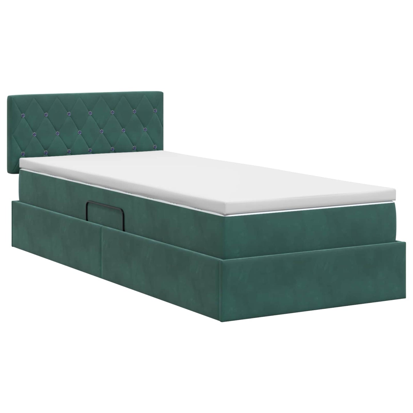 Opslag bed met hoofdeinde Donkergroen 90 x 190 cm Fluweel is nu te koop bij PeponiXL, paradijselijk wonen!