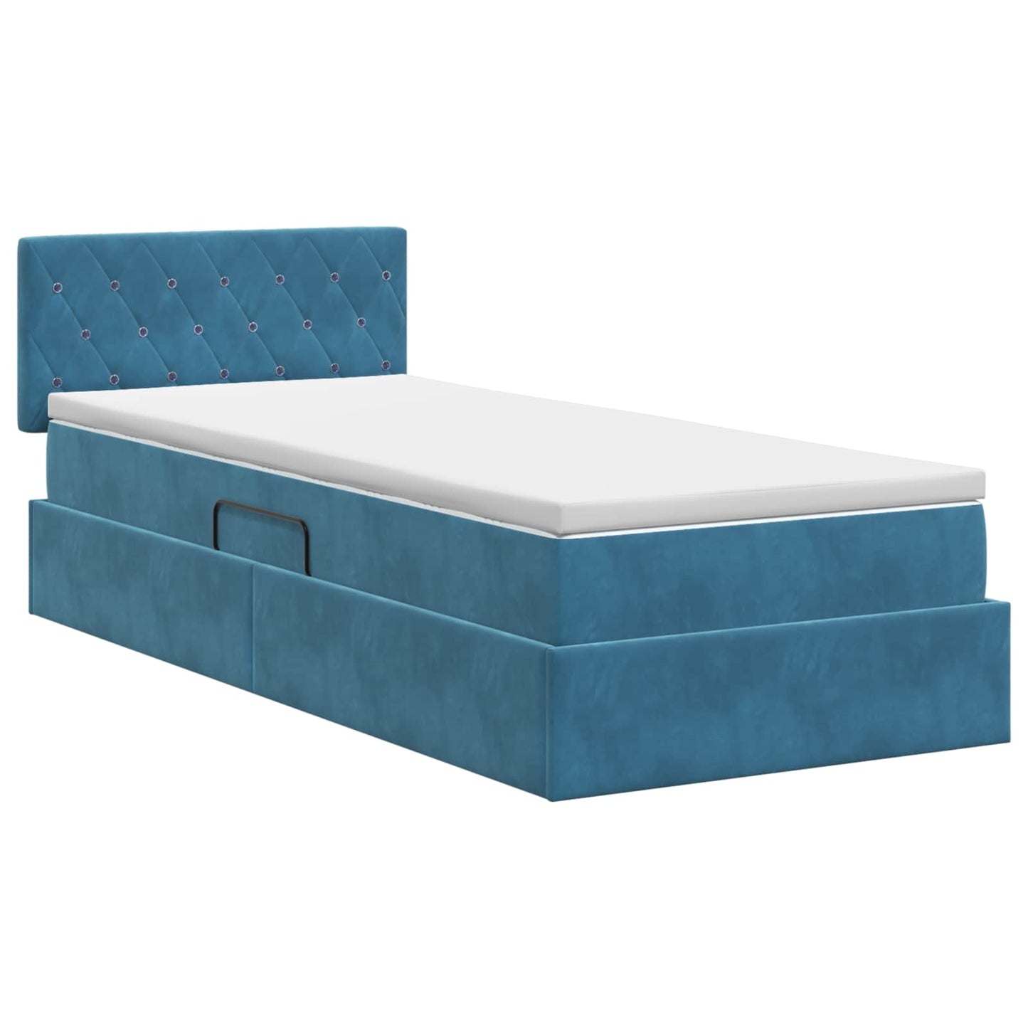 Opslag bed met hoofdeinde Donkerblauw 90 x 190 cm Fluweel is nu te koop bij PeponiXL, paradijselijk wonen!