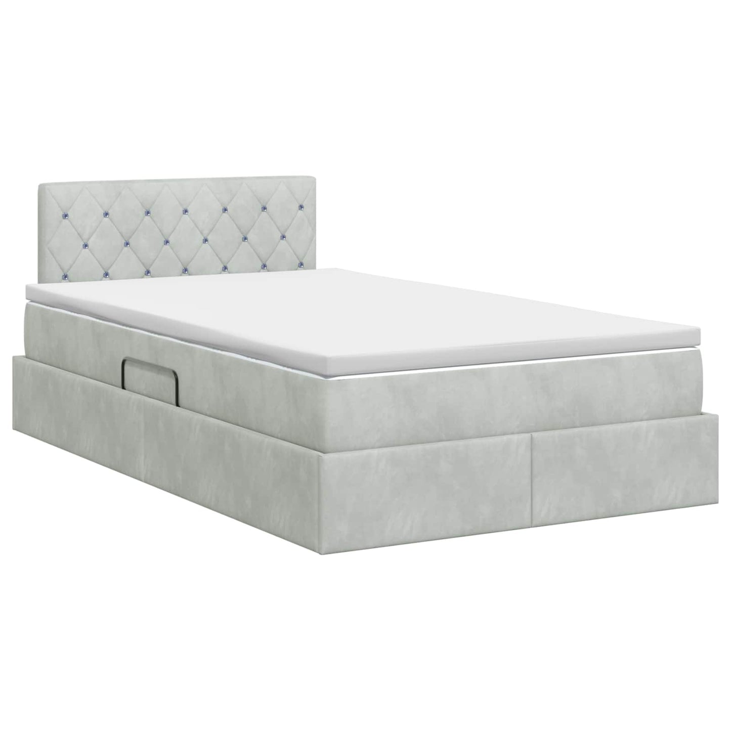 Opslag bed met hoofdeinde Lichtgrijs 120 x 190 cm Fluweel is nu te koop bij PeponiXL, paradijselijk wonen!