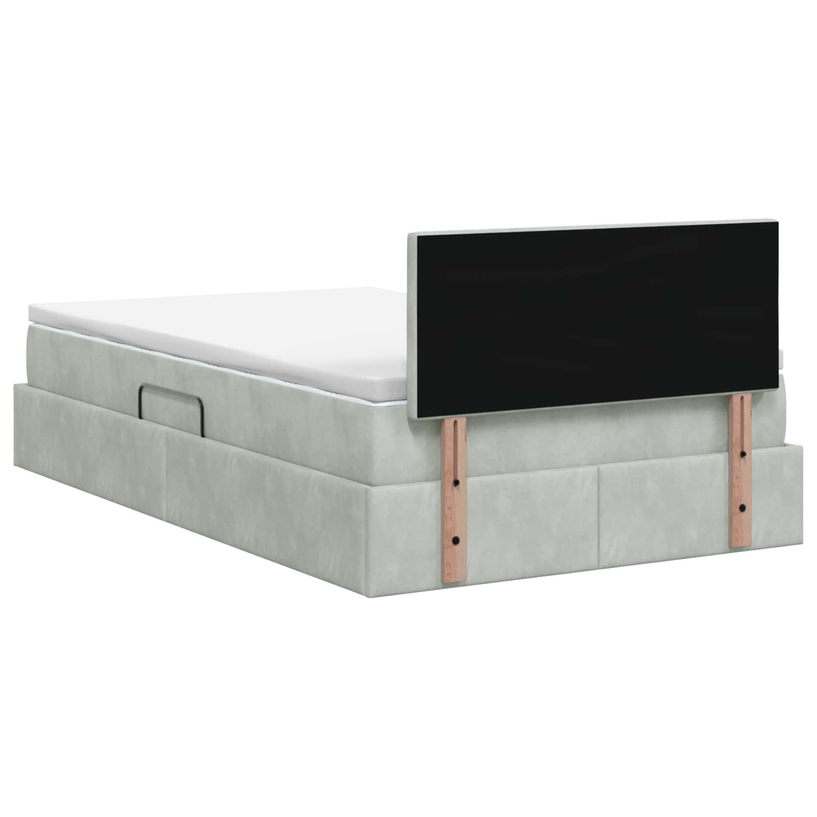 Opslag bed met hoofdeinde Lichtgrijs 120 x 190 cm Fluweel is nu te koop bij PeponiXL, paradijselijk wonen!