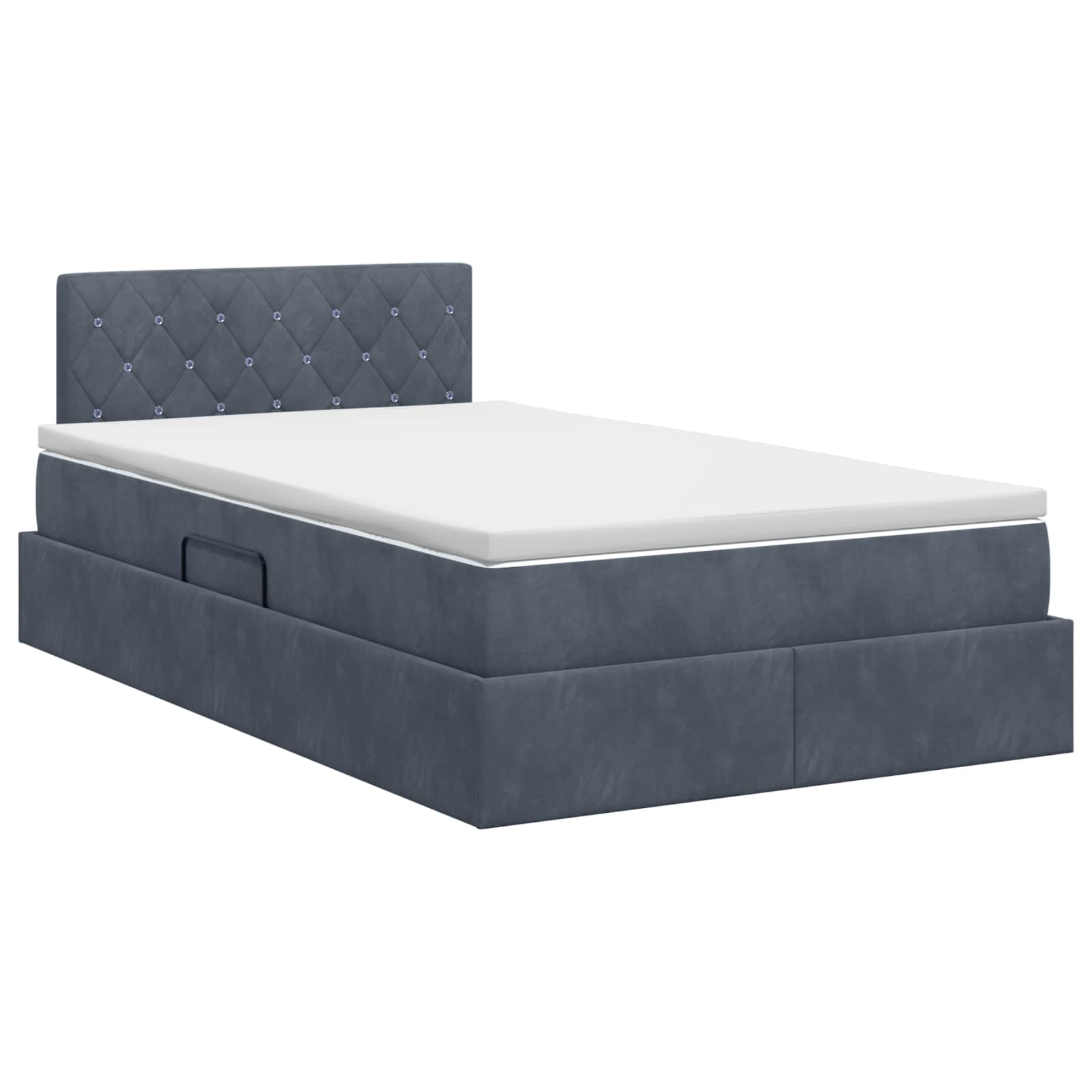 Opslag bed met hoofdeinde Donkergrijs 120 x 190 cm Fluweel is nu te koop bij PeponiXL, paradijselijk wonen!