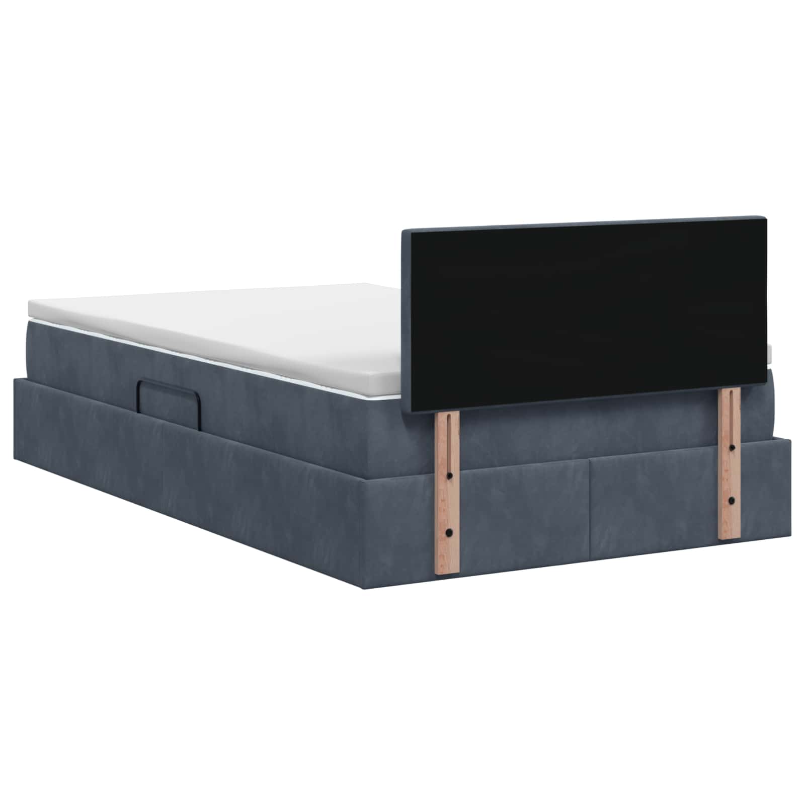 Opslag bed met hoofdeinde Donkergrijs 120 x 190 cm Fluweel is nu te koop bij PeponiXL, paradijselijk wonen!