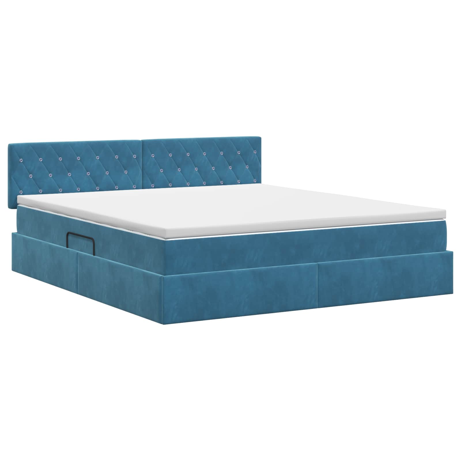 Opslag bed met hoofdeinde Donkerblauw 140 x 190 cm Fluweel is nu te koop bij PeponiXL, paradijselijk wonen!