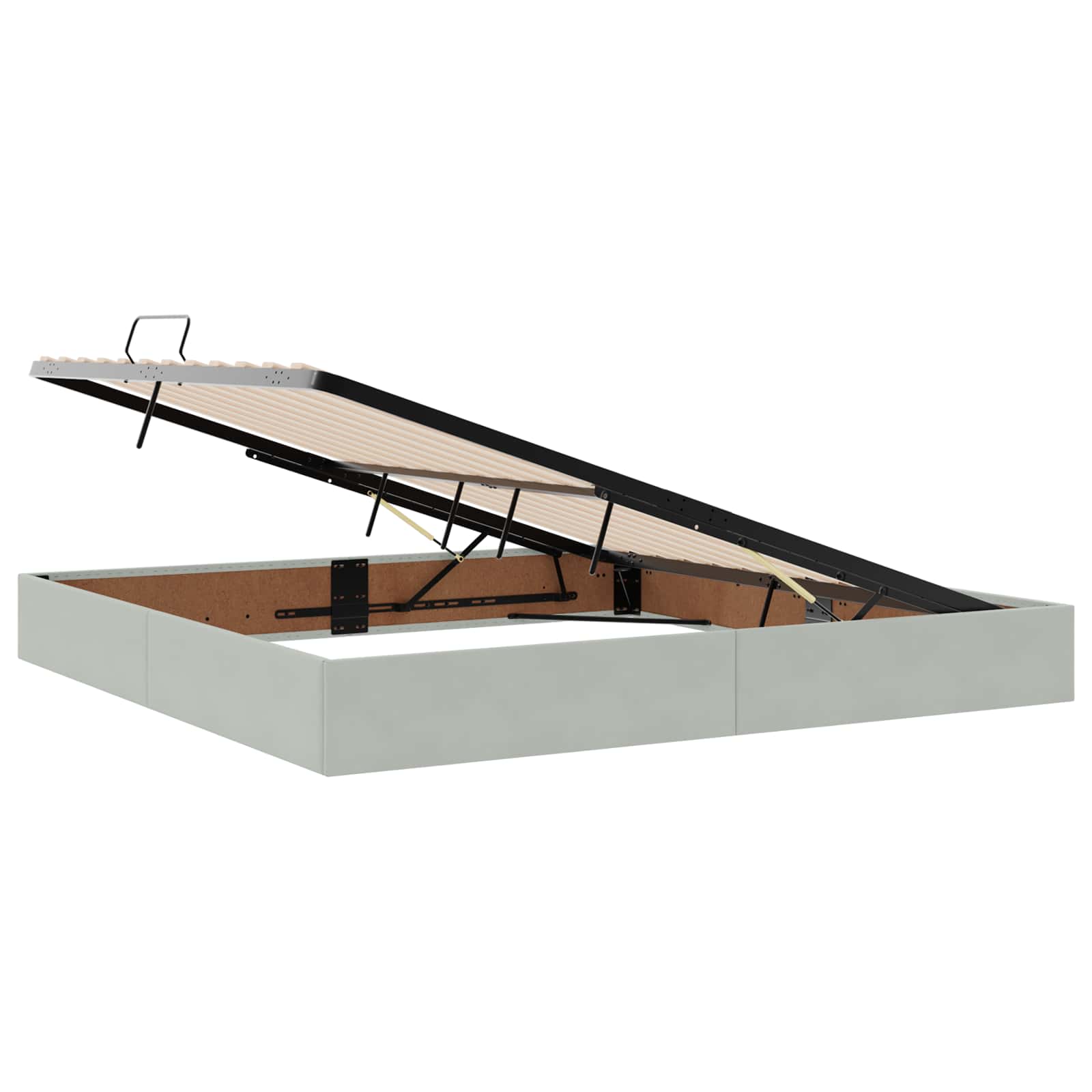Opslag bed met hoofdeinde Lichtgrijs 200 x 200 cm Fluweel is nu te koop bij PeponiXL, paradijselijk wonen!