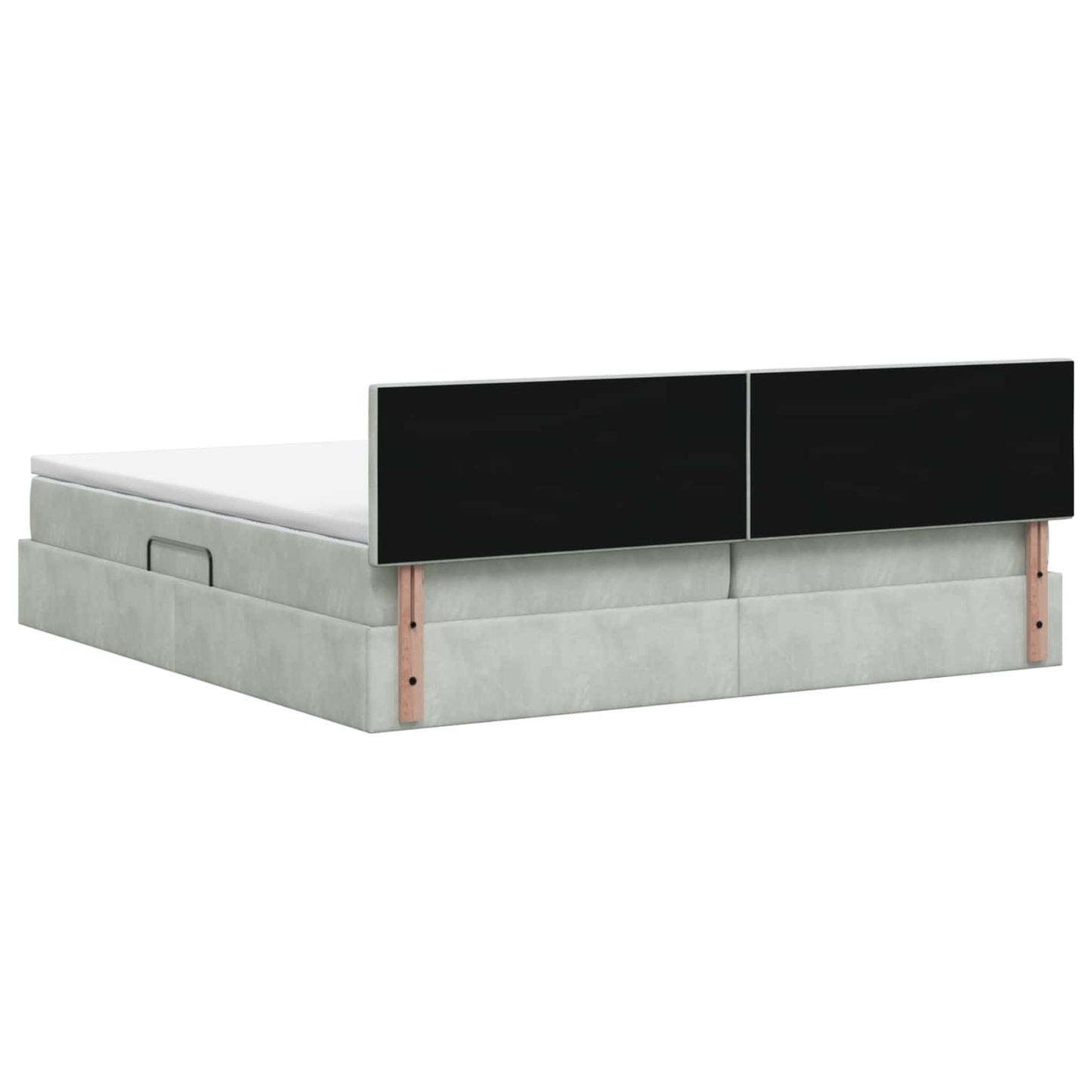 Opslag bed met hoofdeinde Lichtgrijs 200 x 200 cm Fluweel is nu te koop bij PeponiXL, paradijselijk wonen!