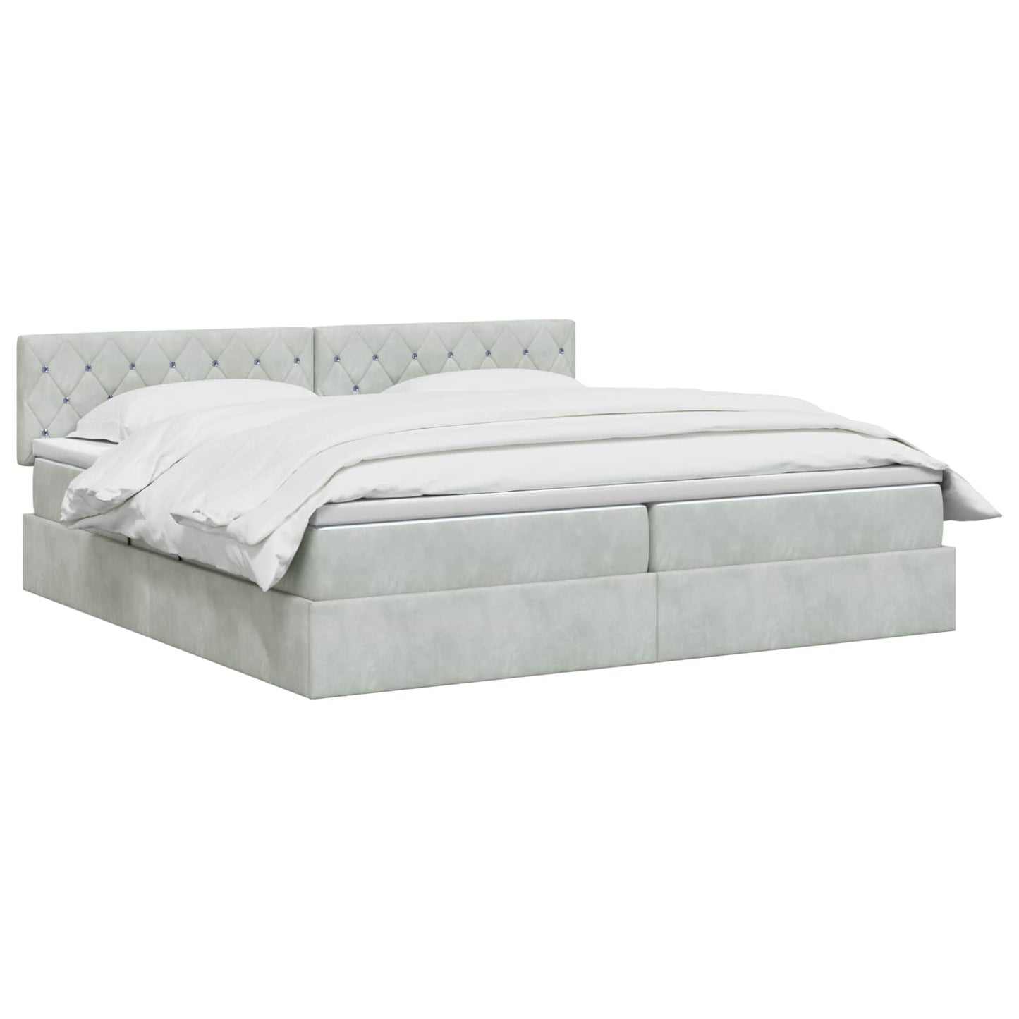 Opslag bed met hoofdeinde Lichtgrijs 200 x 200 cm Fluweel is nu te koop bij PeponiXL, paradijselijk wonen!
