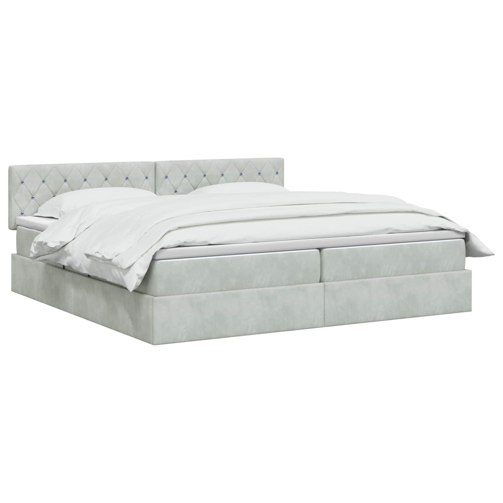 Opslag bed met hoofdeinde Lichtgrijs 200 x 200 cm Fluweel is nu te koop bij PeponiXL, paradijselijk wonen!