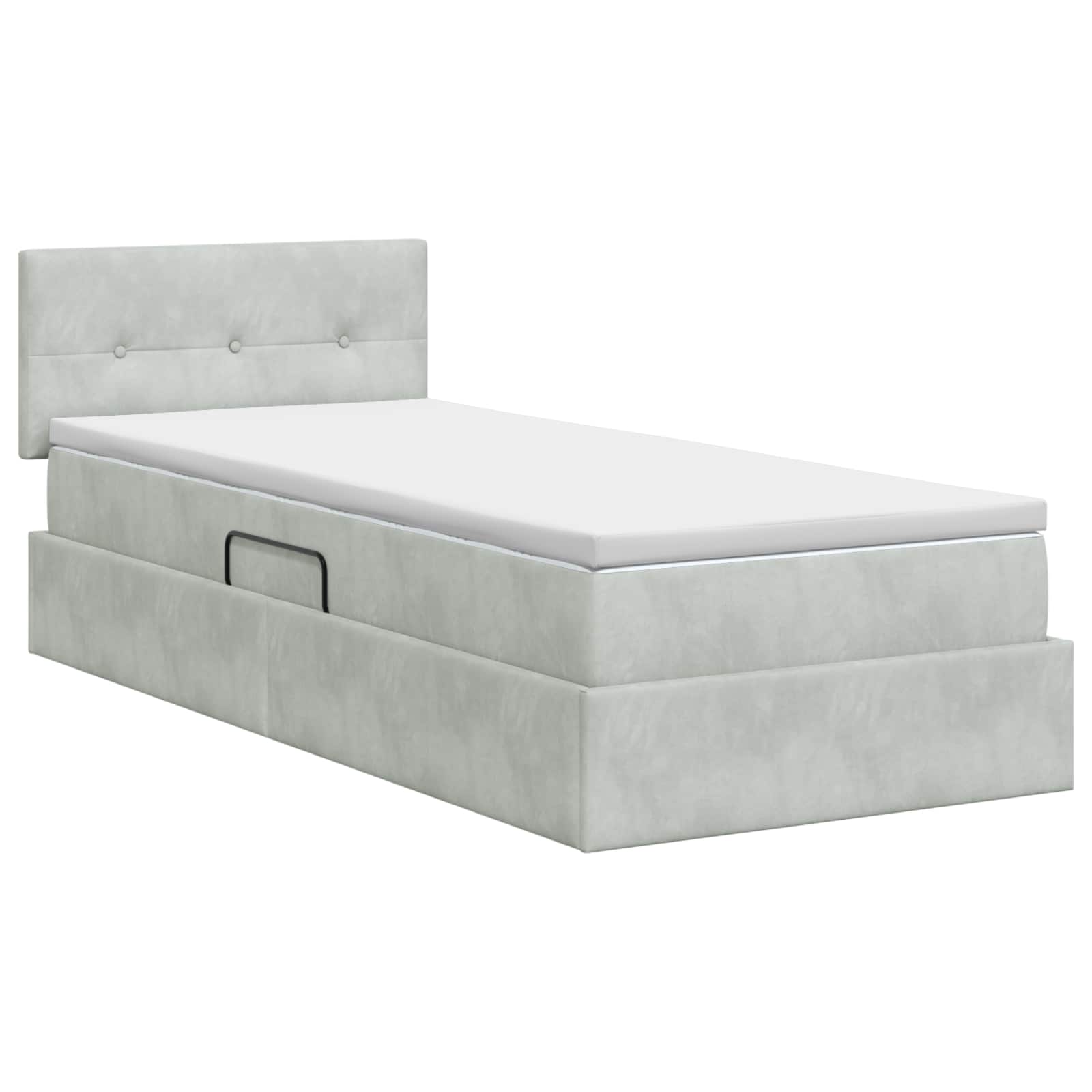 Opslag bed met hoofdeinde Lichtgrijs 100 x 200 cm Fluweel is nu te koop bij PeponiXL, paradijselijk wonen!