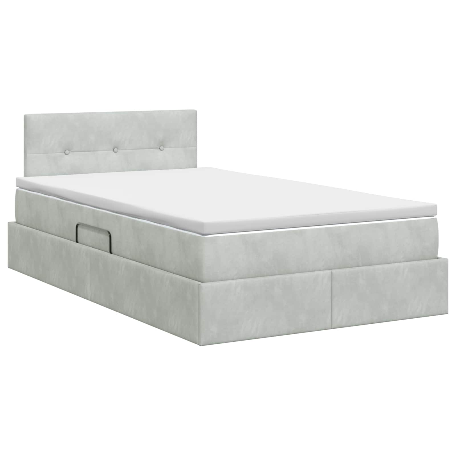 Opslag bed met hoofdeinde Lichtgrijs 120 x 190 cm Fluweel is nu te koop bij PeponiXL, paradijselijk wonen!