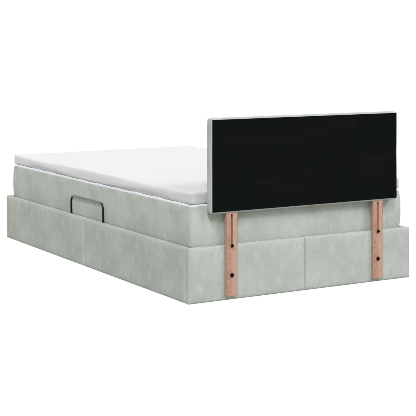 Opslag bed met hoofdeinde Lichtgrijs 120 x 190 cm Fluweel is nu te koop bij PeponiXL, paradijselijk wonen!