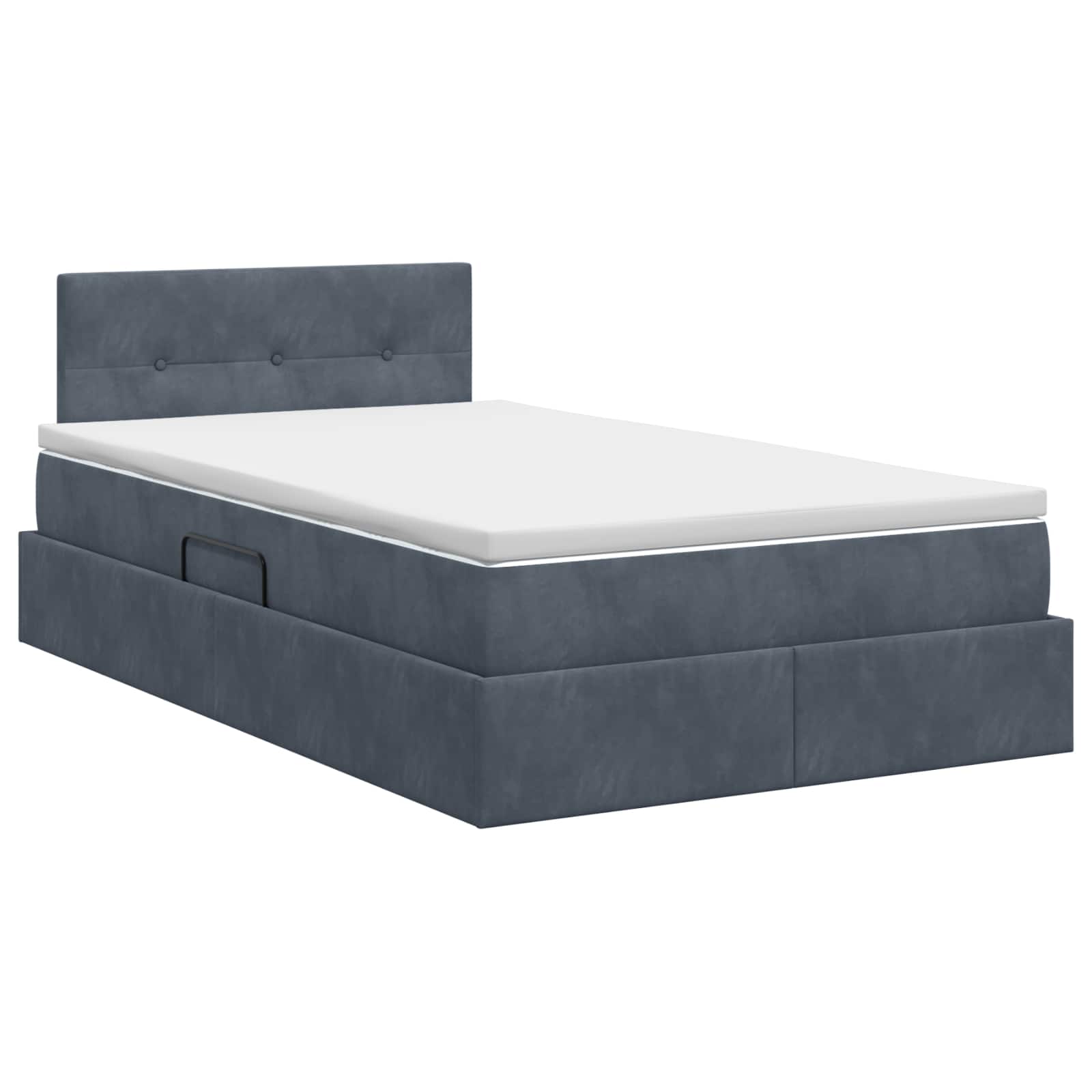 Opslag bed met hoofdeinde Donkergrijs 120 x 190 cm Fluweel is nu te koop bij PeponiXL, paradijselijk wonen!