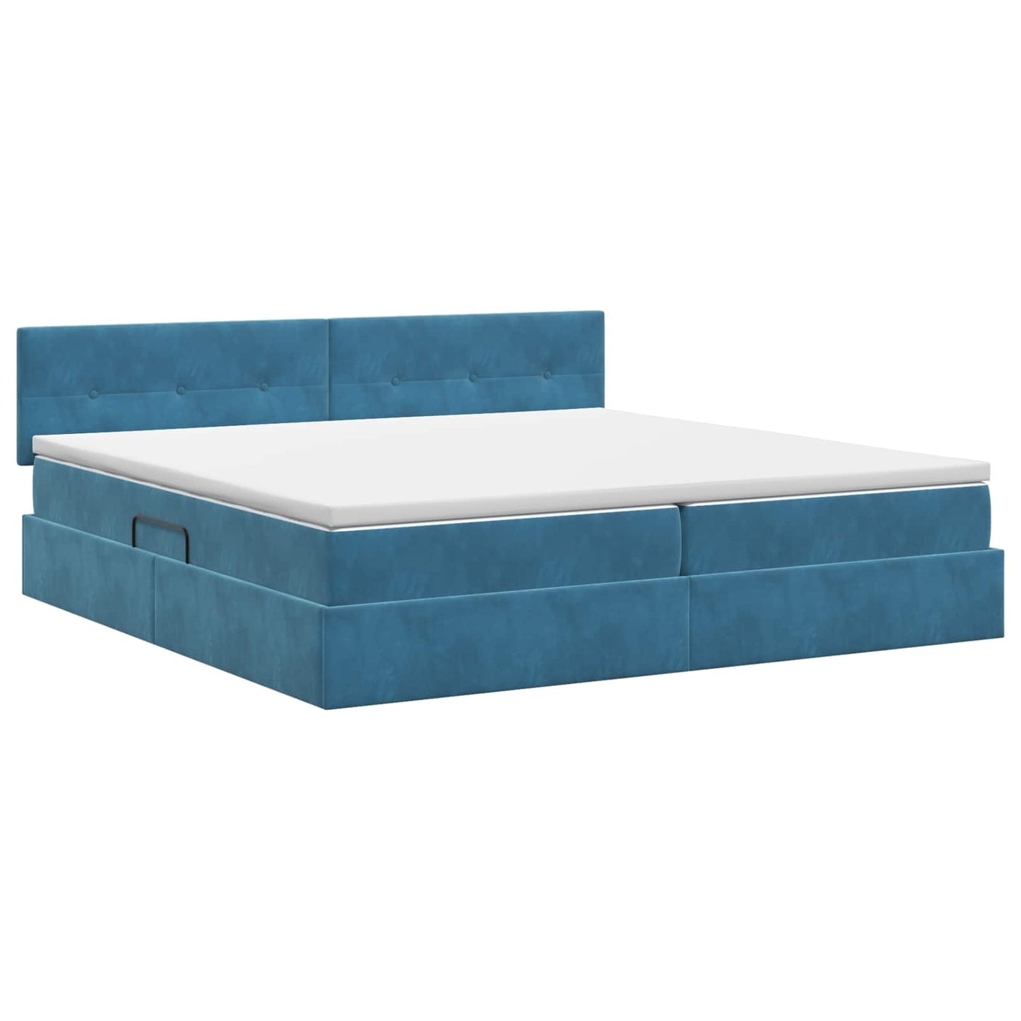 Opslag bed met hoofdeinde Donkerblauw 200 x 200 cm Fluweel is nu te koop bij PeponiXL, paradijselijk wonen!