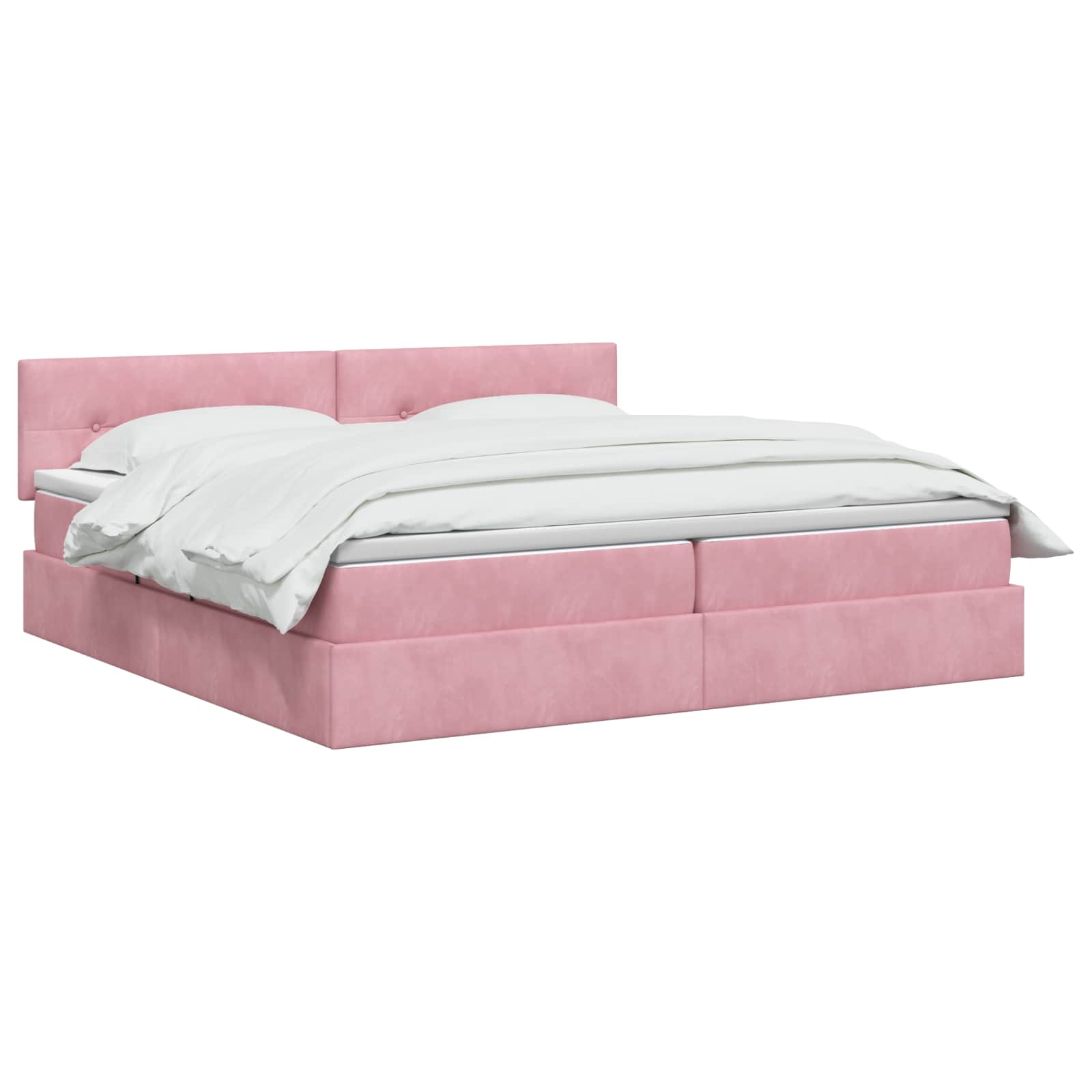 Opslag bed met hoofdeinde Roze 200 x 200 cm Fluweel is nu te koop bij PeponiXL, paradijselijk wonen!