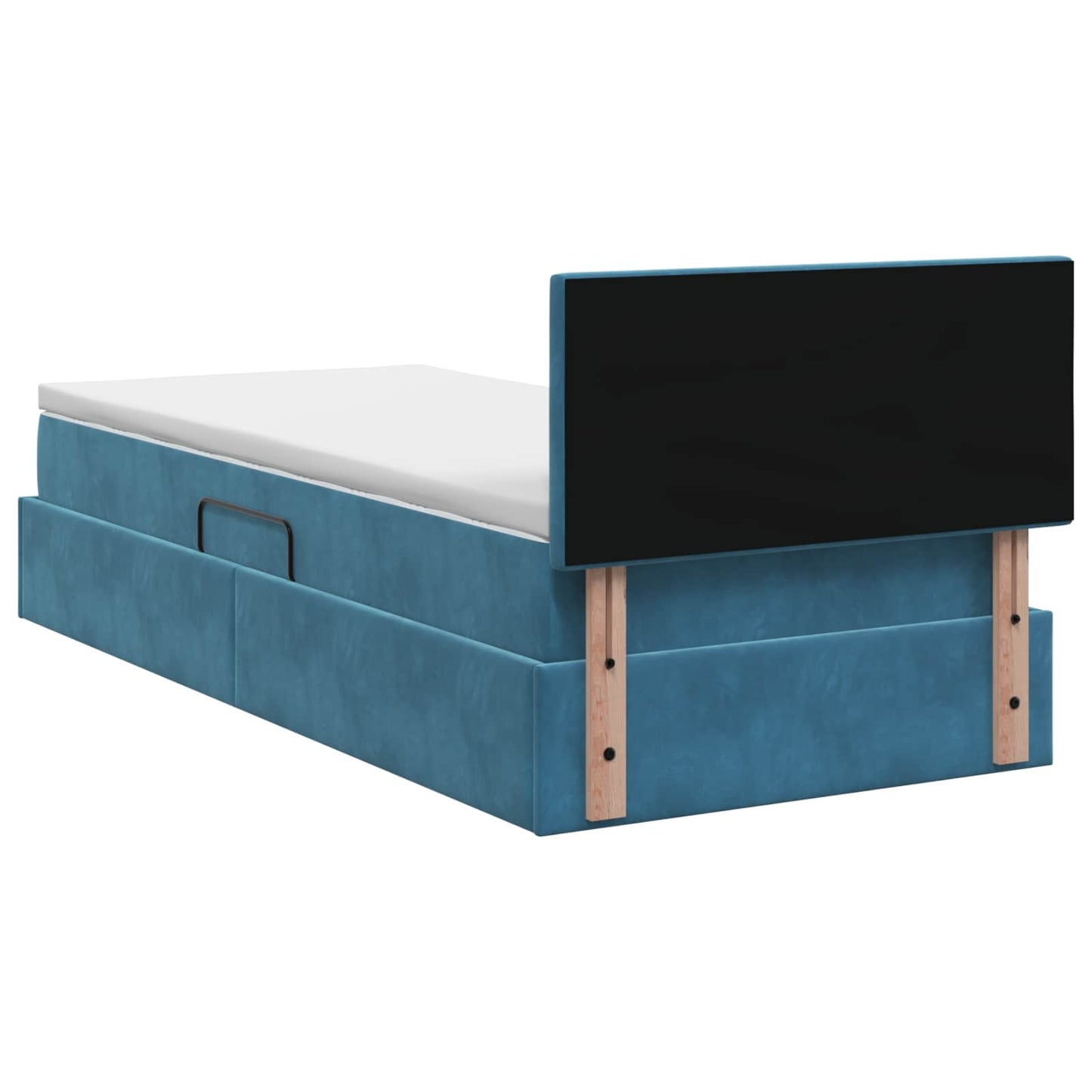 Opslag bed met hoofdeinde Donkerblauw 90 x 190 cm Fluweel is nu te koop bij PeponiXL, paradijselijk wonen!