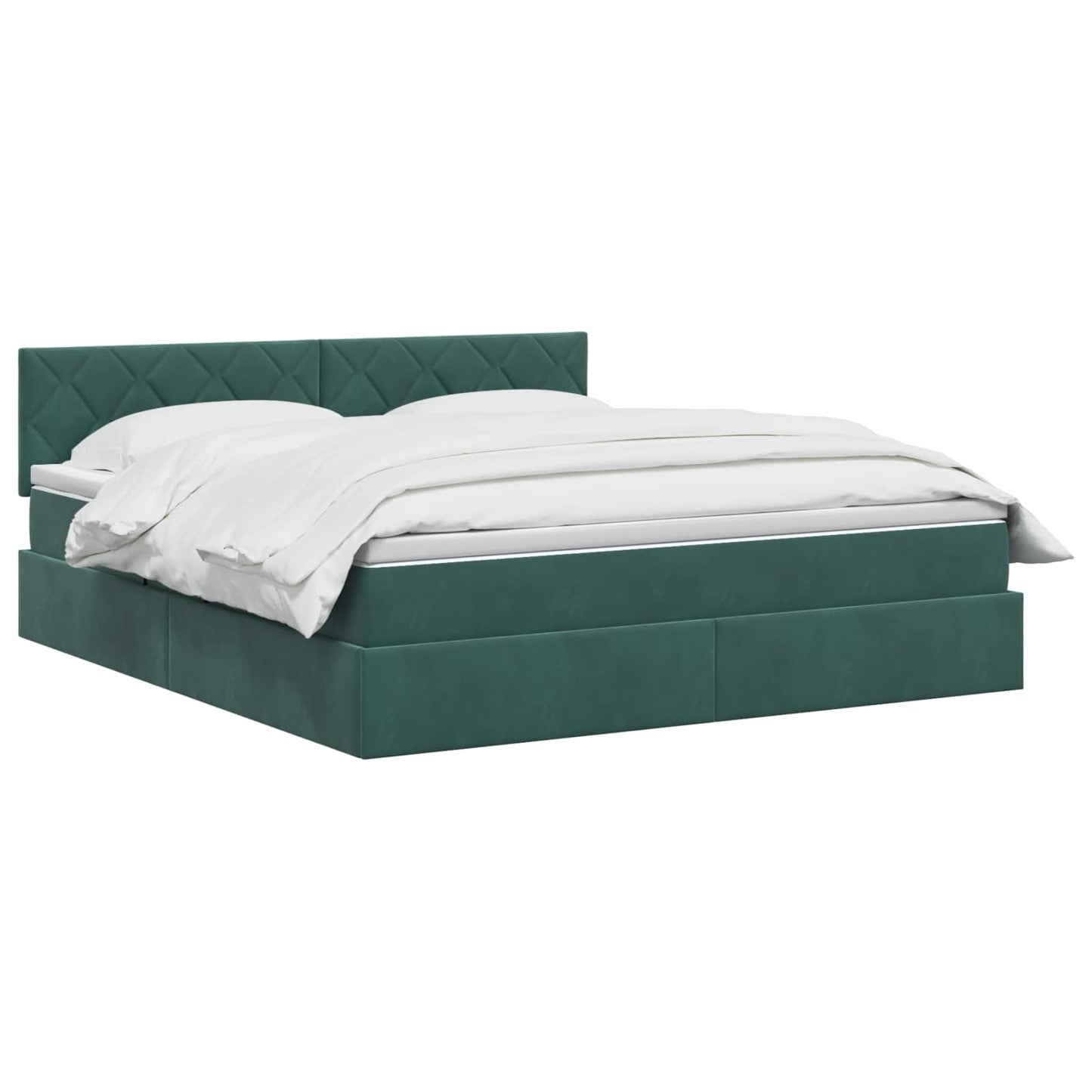 Opslag bed met hoofdeinde Donkergroen 140 x 200 cm Fluweel is nu te koop bij PeponiXL, paradijselijk wonen!