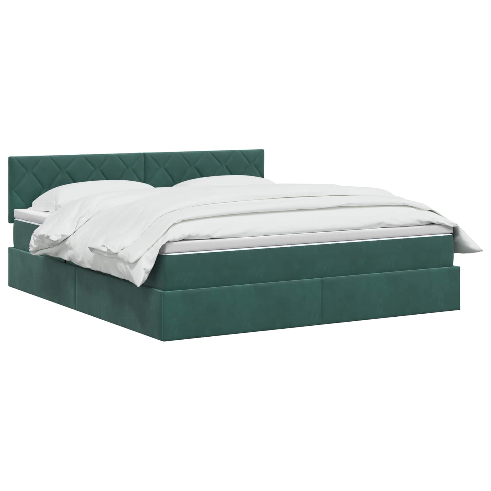 Opslag bed met hoofdeinde Donkergroen 140 x 200 cm Fluweel is nu te koop bij PeponiXL, paradijselijk wonen!