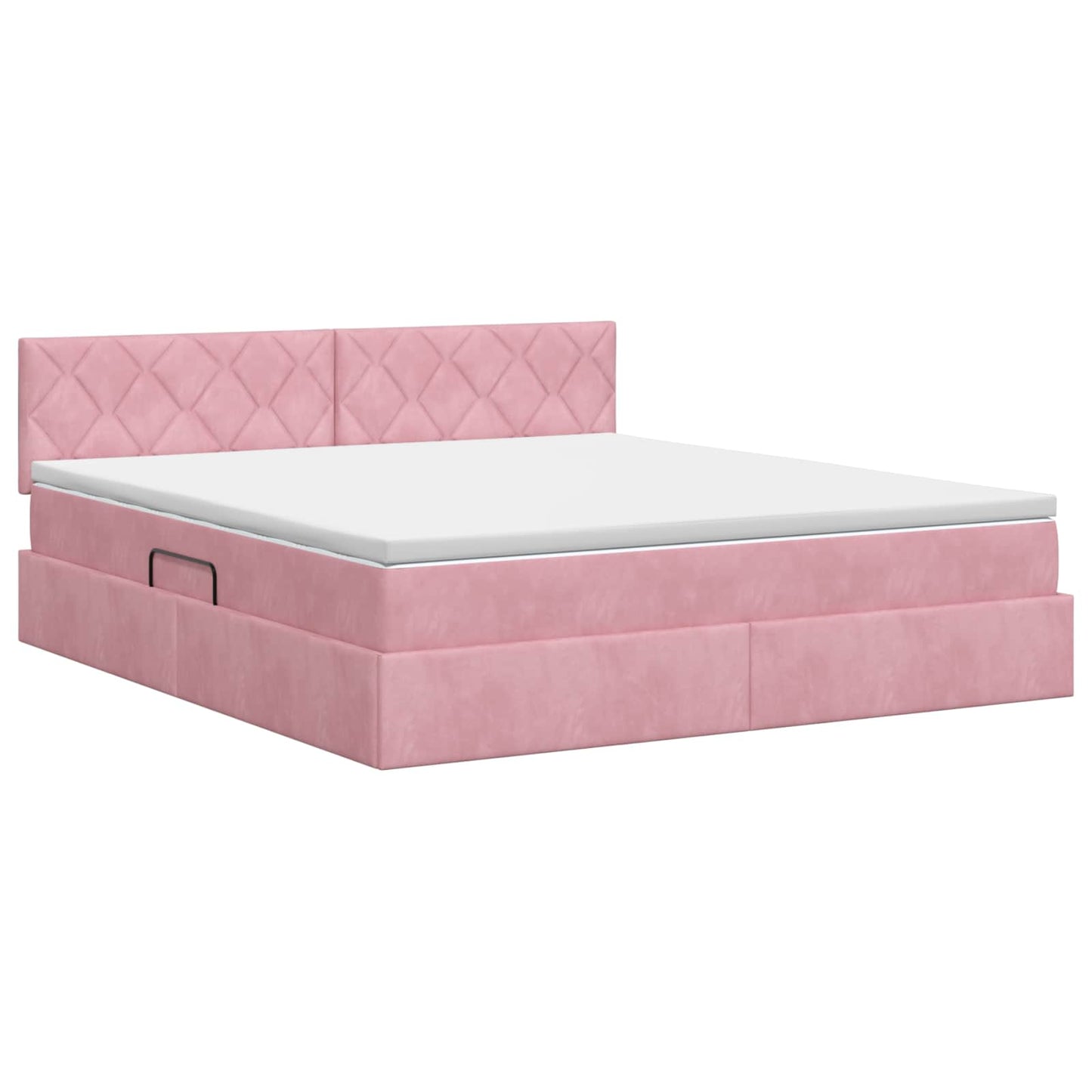 Opslag bed met hoofdeinde Roze 180 x 200 cm Fluweel is nu te koop bij PeponiXL, paradijselijk wonen!