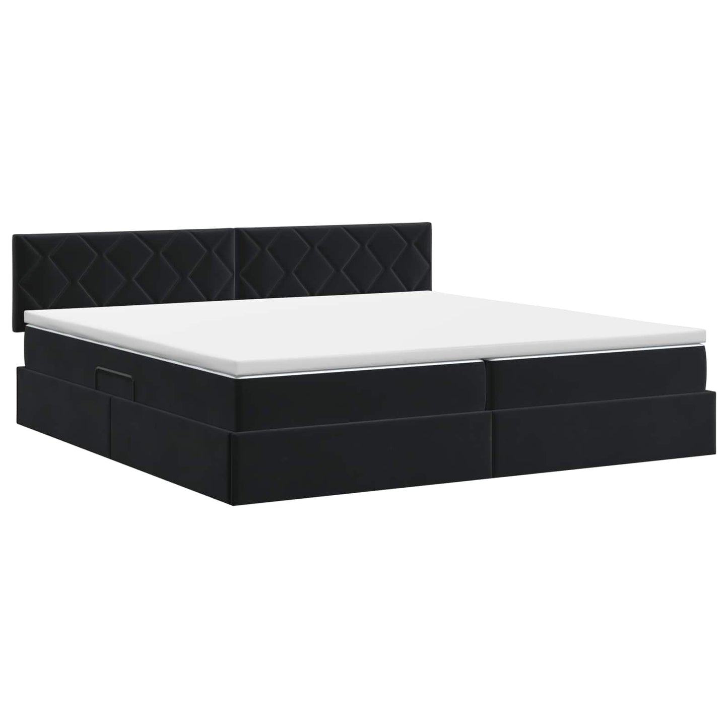 Opslag bed met hoofdeinde Zwart 200 x 200 cm Fluweel is nu te koop bij PeponiXL, paradijselijk wonen!