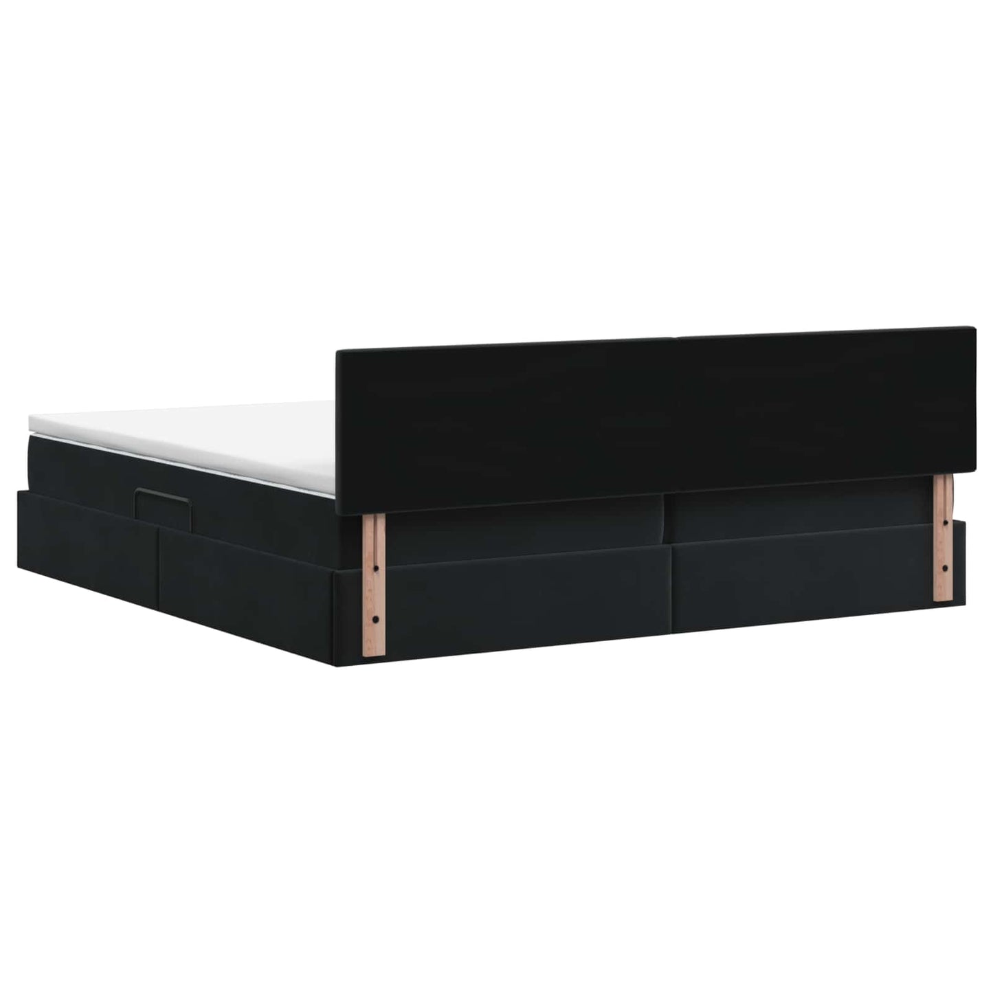 Opslag bed met hoofdeinde Zwart 200 x 200 cm Fluweel is nu te koop bij PeponiXL, paradijselijk wonen!