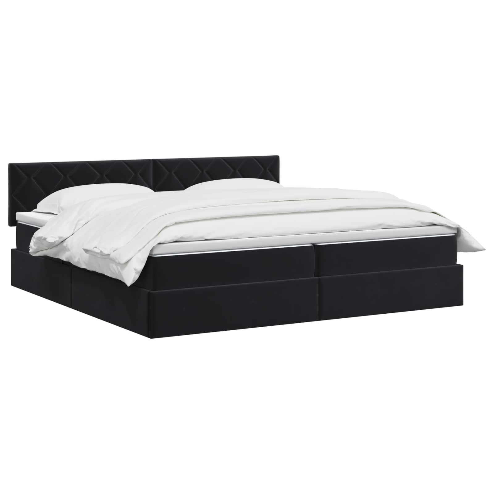 Opslag bed met hoofdeinde Zwart 200 x 200 cm Fluweel is nu te koop bij PeponiXL, paradijselijk wonen!