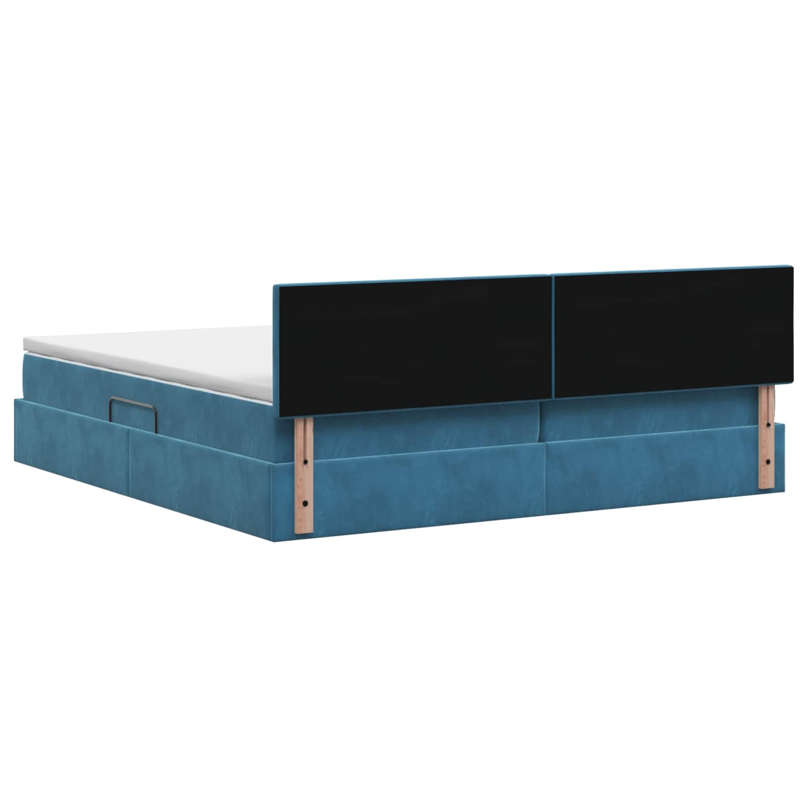 Opslag bed met hoofdeinde Donkerblauw 200 x 200 cm Fluweel is nu te koop bij PeponiXL, paradijselijk wonen!