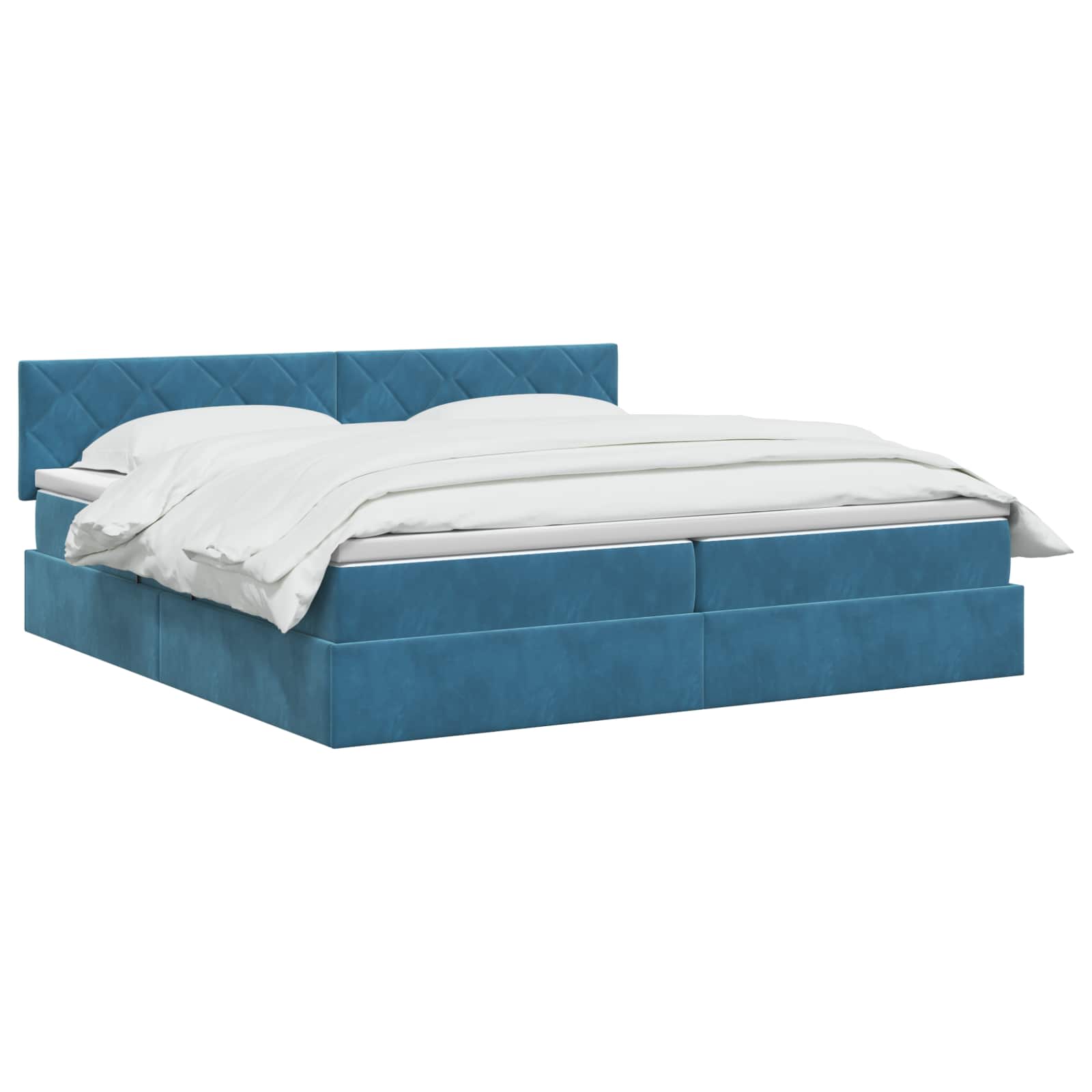 Opslag bed met hoofdeinde Donkerblauw 200 x 200 cm Fluweel is nu te koop bij PeponiXL, paradijselijk wonen!