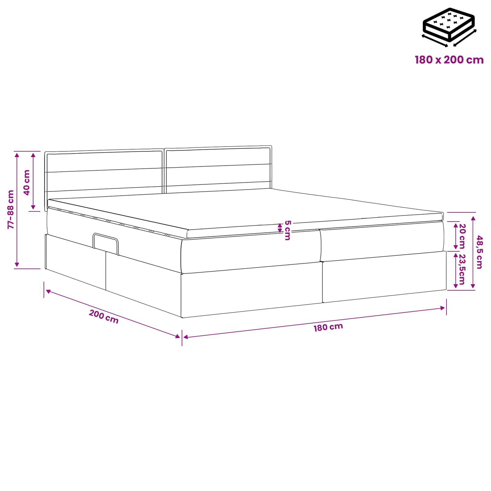 Opslag bed met hoofdeinde 2 st Taupe Nep Leer is nu te koop bij PeponiXL, paradijselijk wonen!