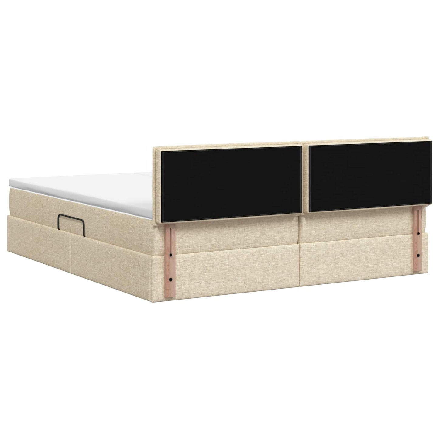 Opslag bed met hoofdeinde 2 st Crèmekleurig Nep Leer is nu te koop bij PeponiXL, paradijselijk wonen!