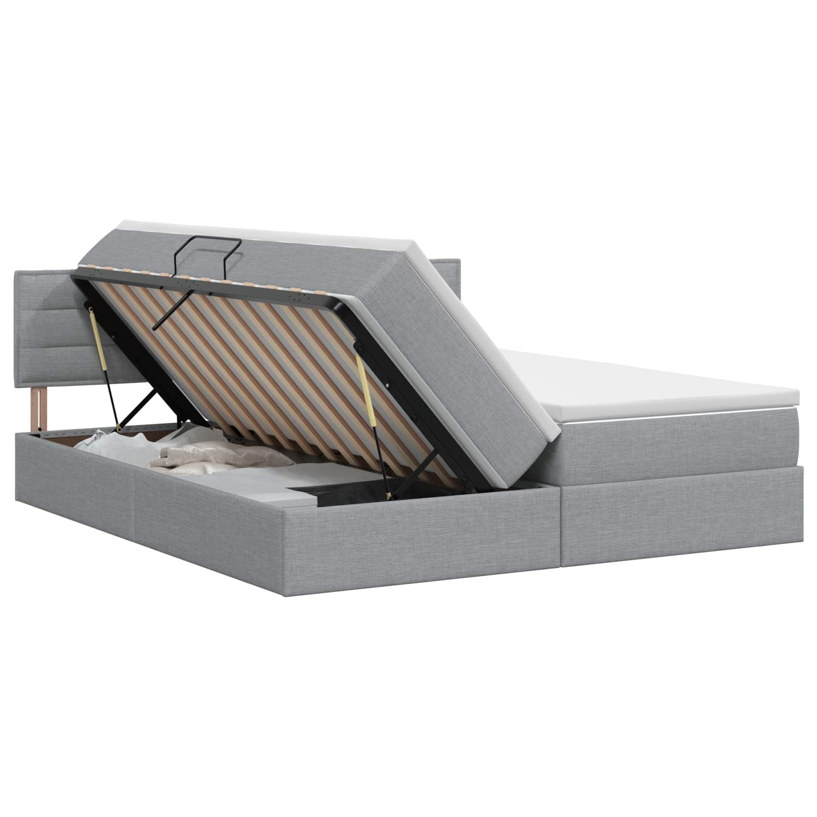 Opslag bed met hoofdeinde 2 st Lichtgrijs Nep Leer is nu te koop bij PeponiXL, paradijselijk wonen!