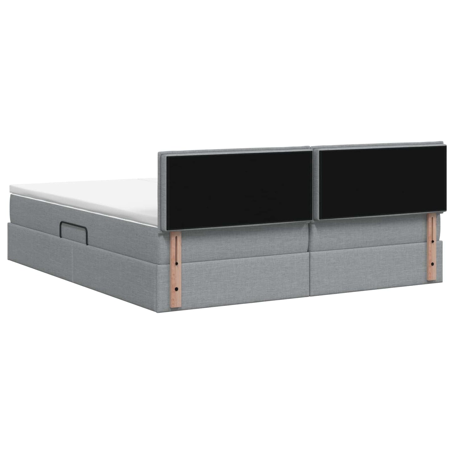 Opslag bed met hoofdeinde 2 st Lichtgrijs Nep Leer is nu te koop bij PeponiXL, paradijselijk wonen!