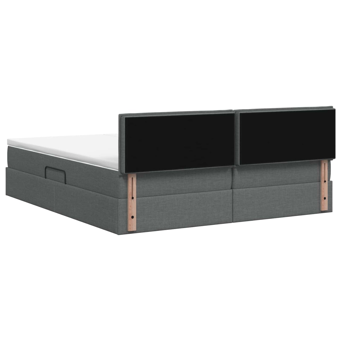 Opslag bed met hoofdeinde 2 st Donkergrijs Nep Leer is nu te koop bij PeponiXL, paradijselijk wonen!