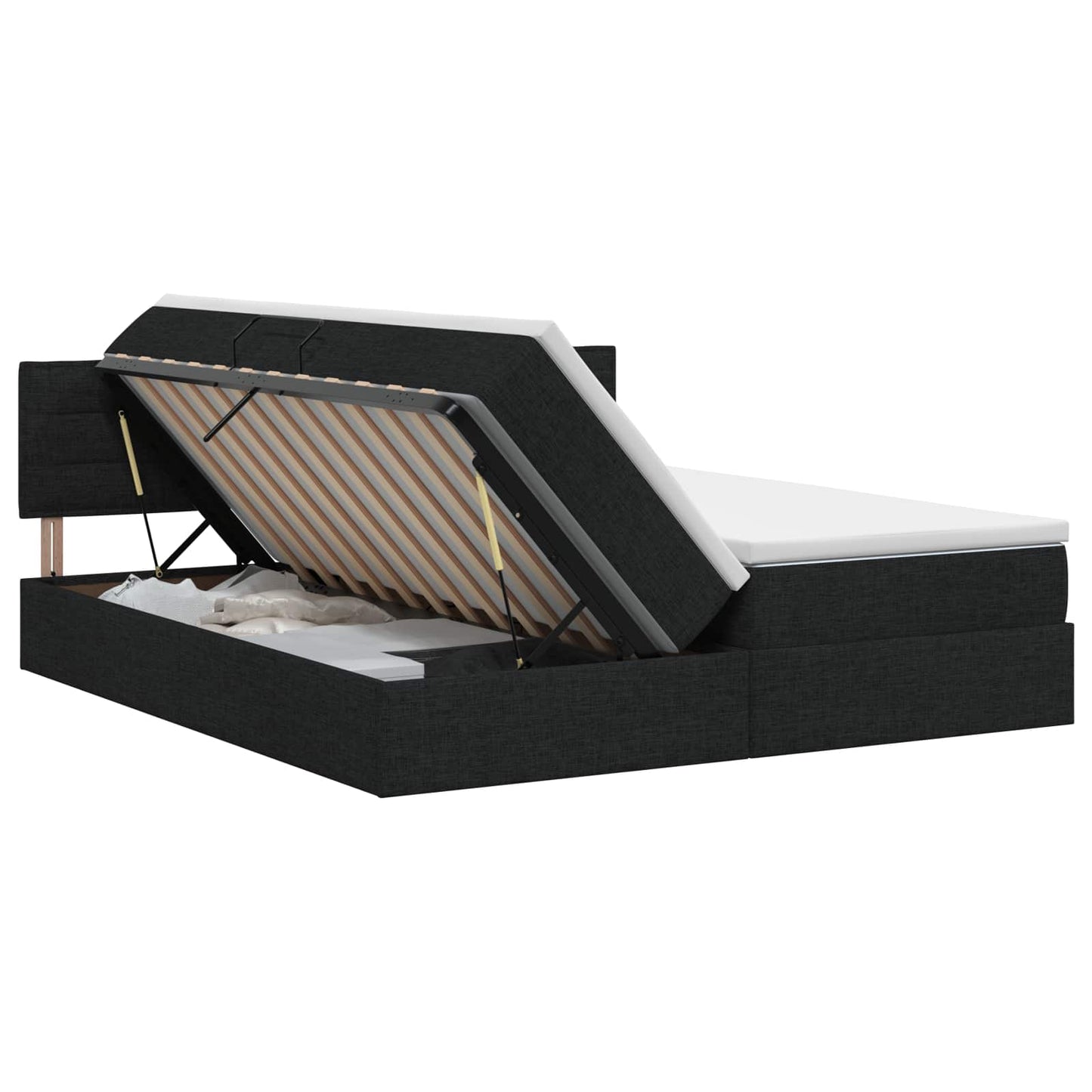 Opslag bed met hoofdeinde 2 st Zwart Nep Leer is nu te koop bij PeponiXL, paradijselijk wonen!