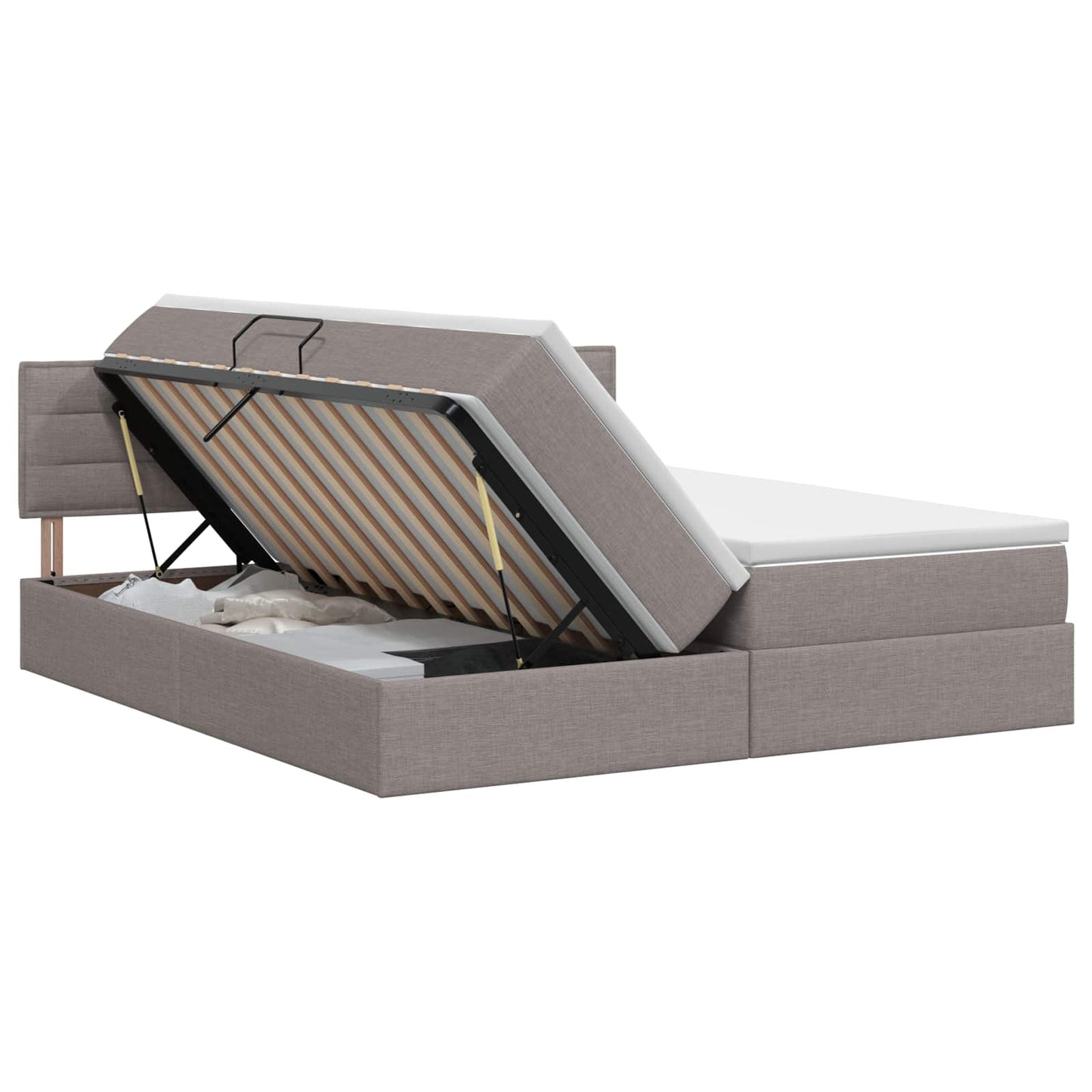 Opslag bed met hoofdeinde 2 st Taupe Nep Leer is nu te koop bij PeponiXL, paradijselijk wonen!