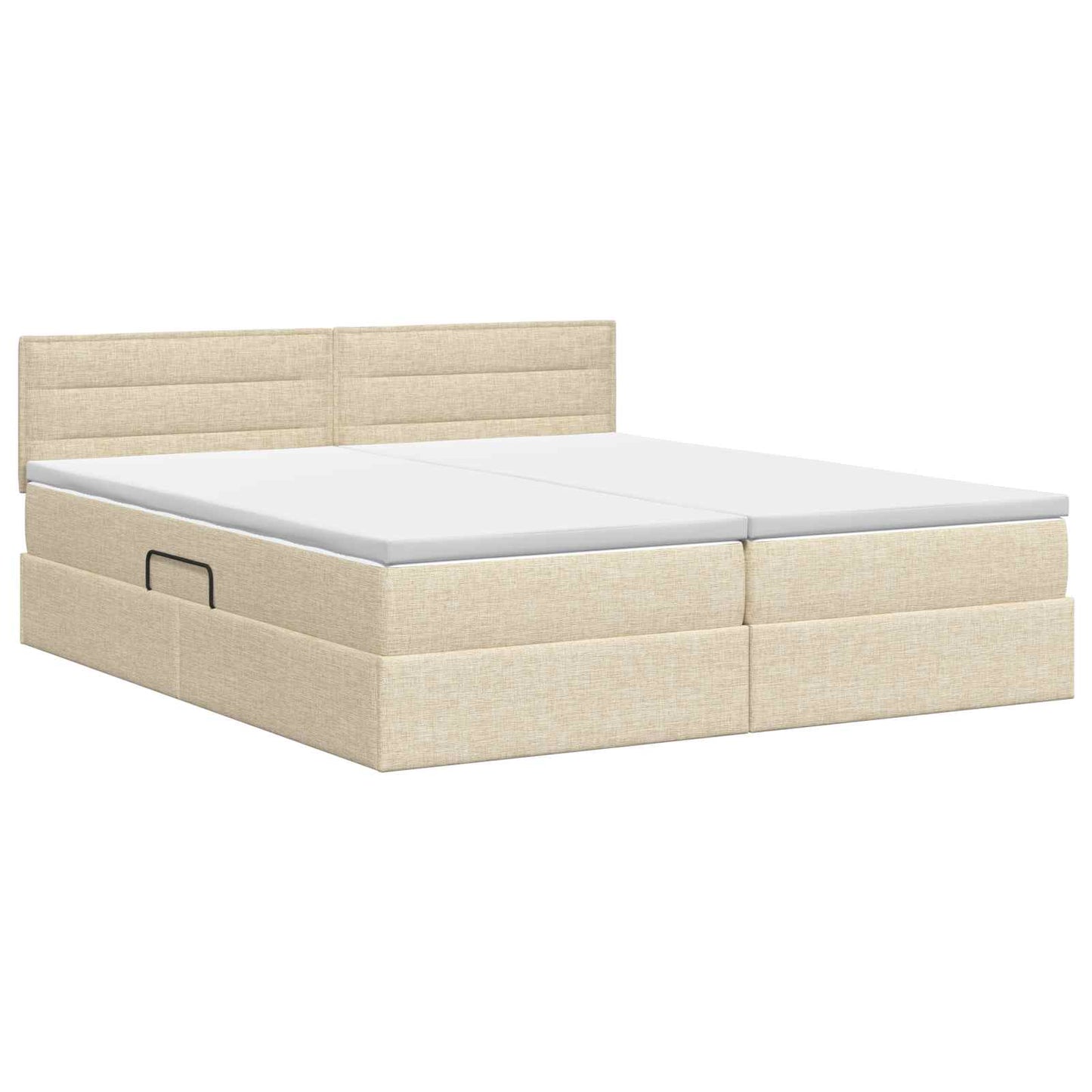 Opslag bed met hoofdeinde 2 st Crèmekleurig Nep Leer is nu te koop bij PeponiXL, paradijselijk wonen!
