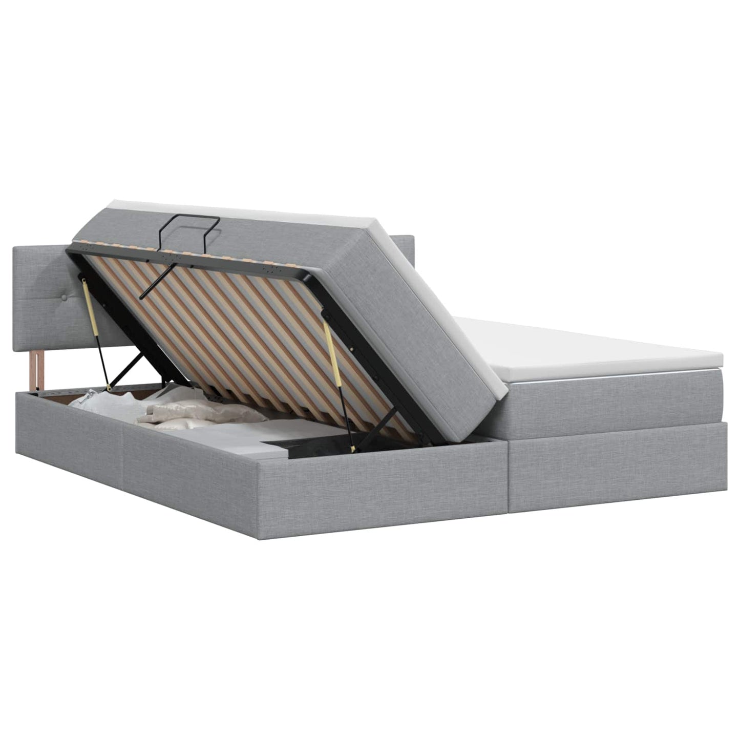 Opslag bed met hoofdeinde 2 st Lichtgrijs Nep Leer is nu te koop bij PeponiXL, paradijselijk wonen!