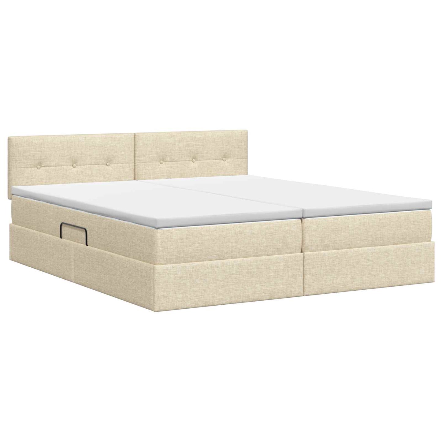 Opslag bed met hoofdeinde 2 st Crèmekleurig Nep Leer is nu te koop bij PeponiXL, paradijselijk wonen!