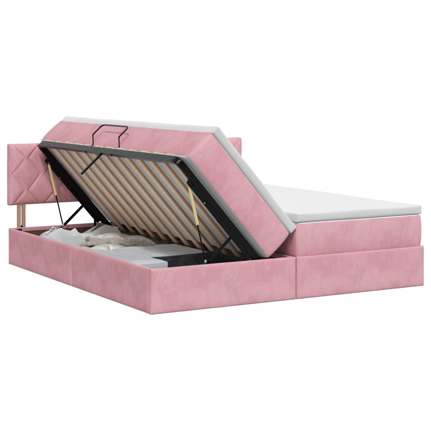 Opslag bed met hoofdeinde 2 st Roze is nu te koop bij PeponiXL, paradijselijk wonen!