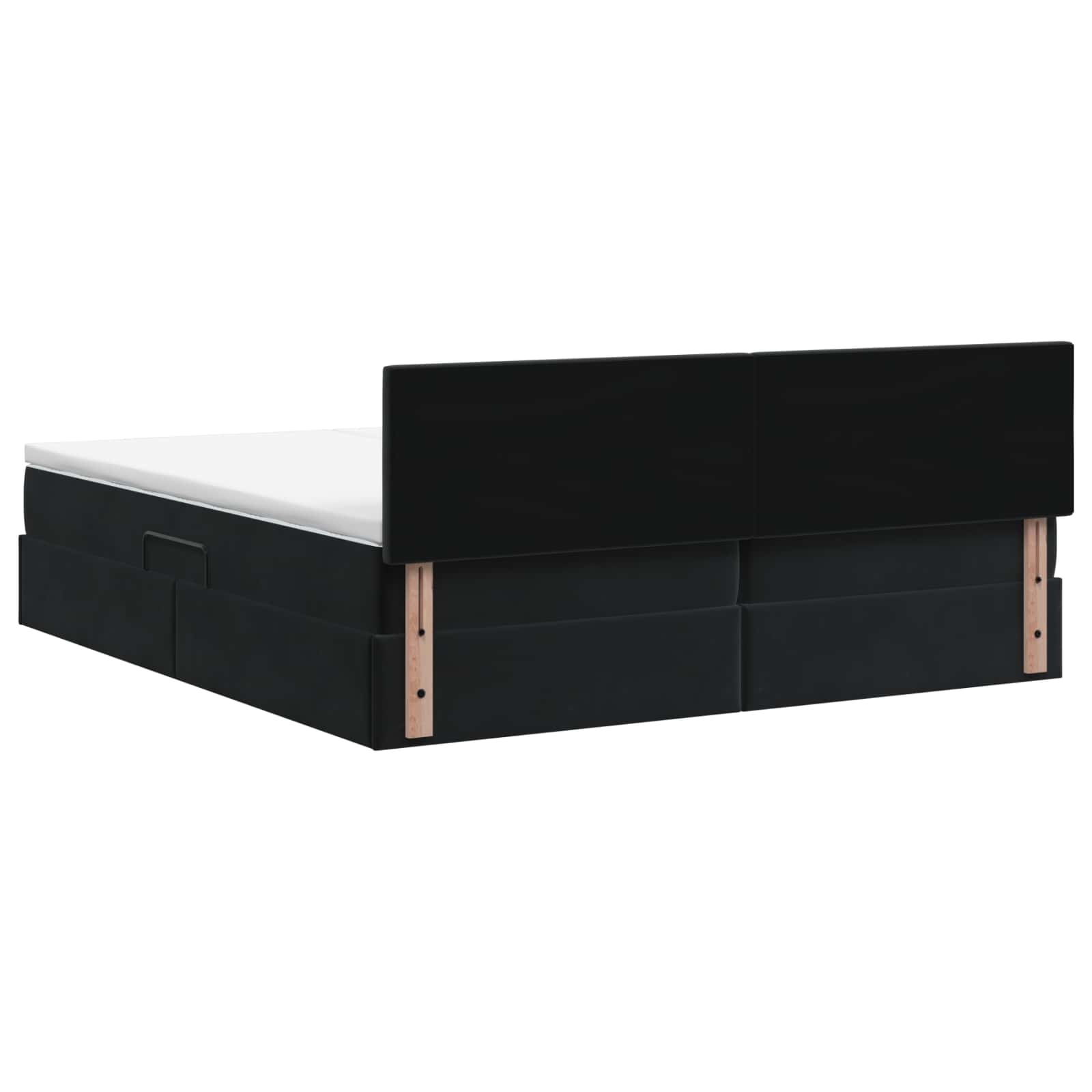 Opslag bed met hoofdeinde 2 st Zwart is nu te koop bij PeponiXL, paradijselijk wonen!