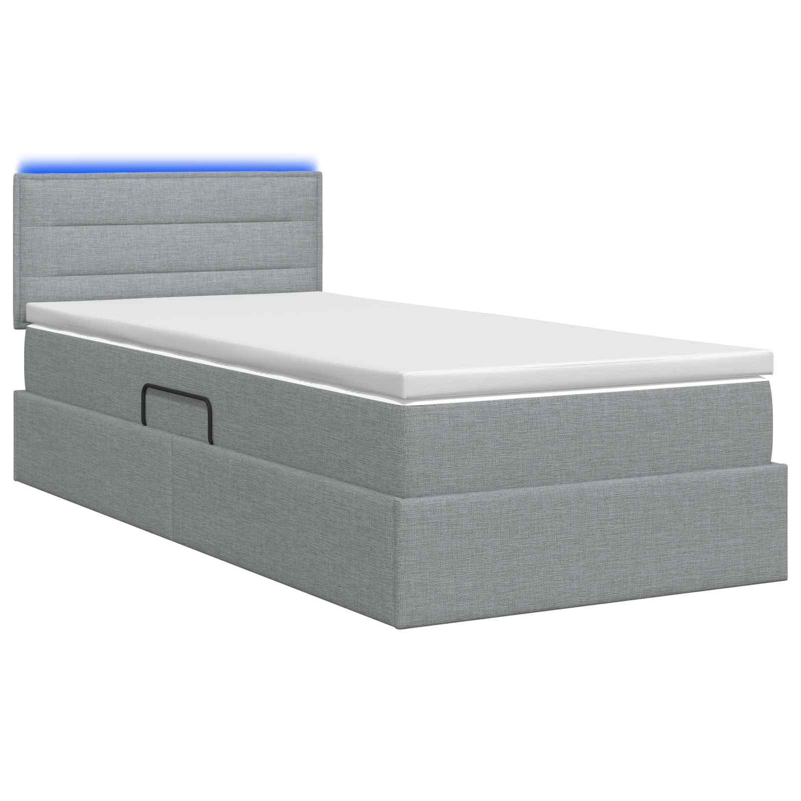 LED Opslagbed met Matras Lichtgrijs 90 x 190 cm Stof is nu te koop bij PeponiXL, paradijselijk wonen!