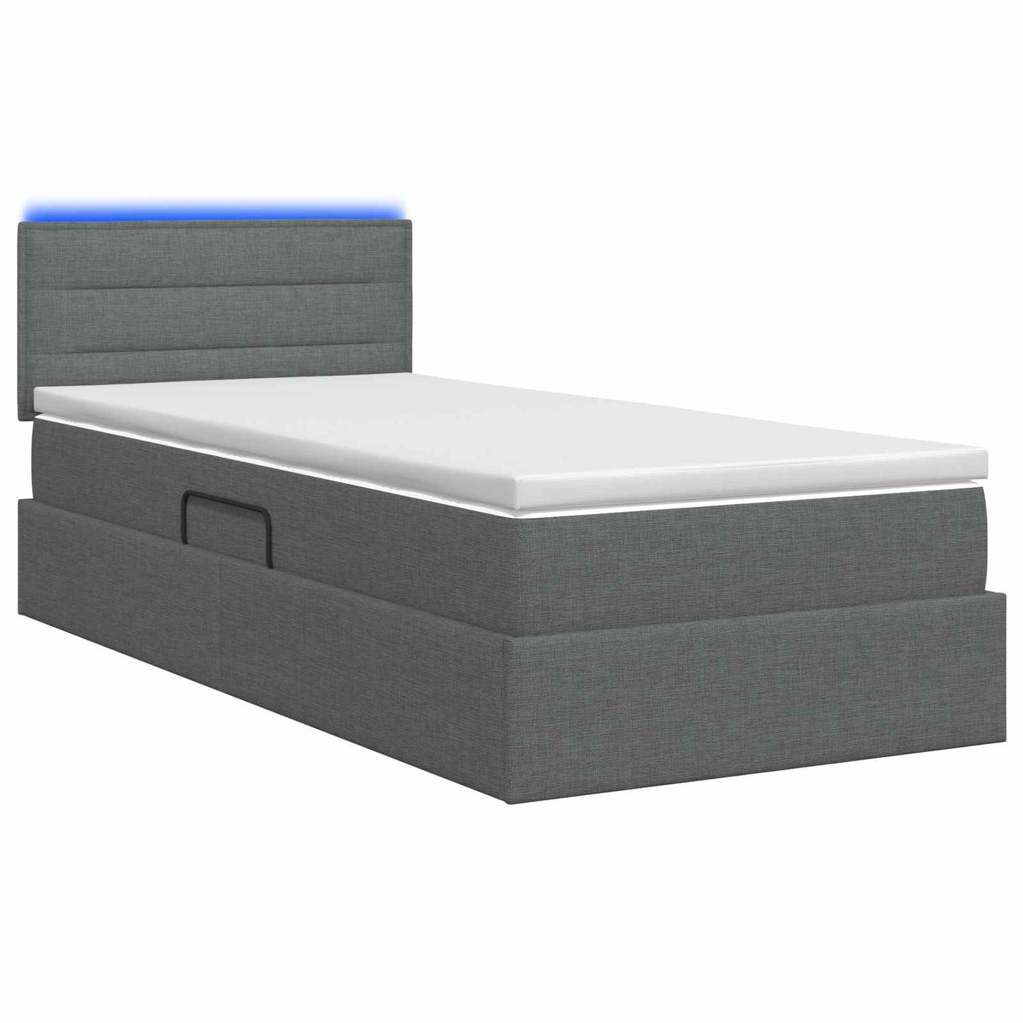 LED Opslagbed met Matras Donkergrijs 90 x 190 cm Stof is nu te koop bij PeponiXL, paradijselijk wonen!