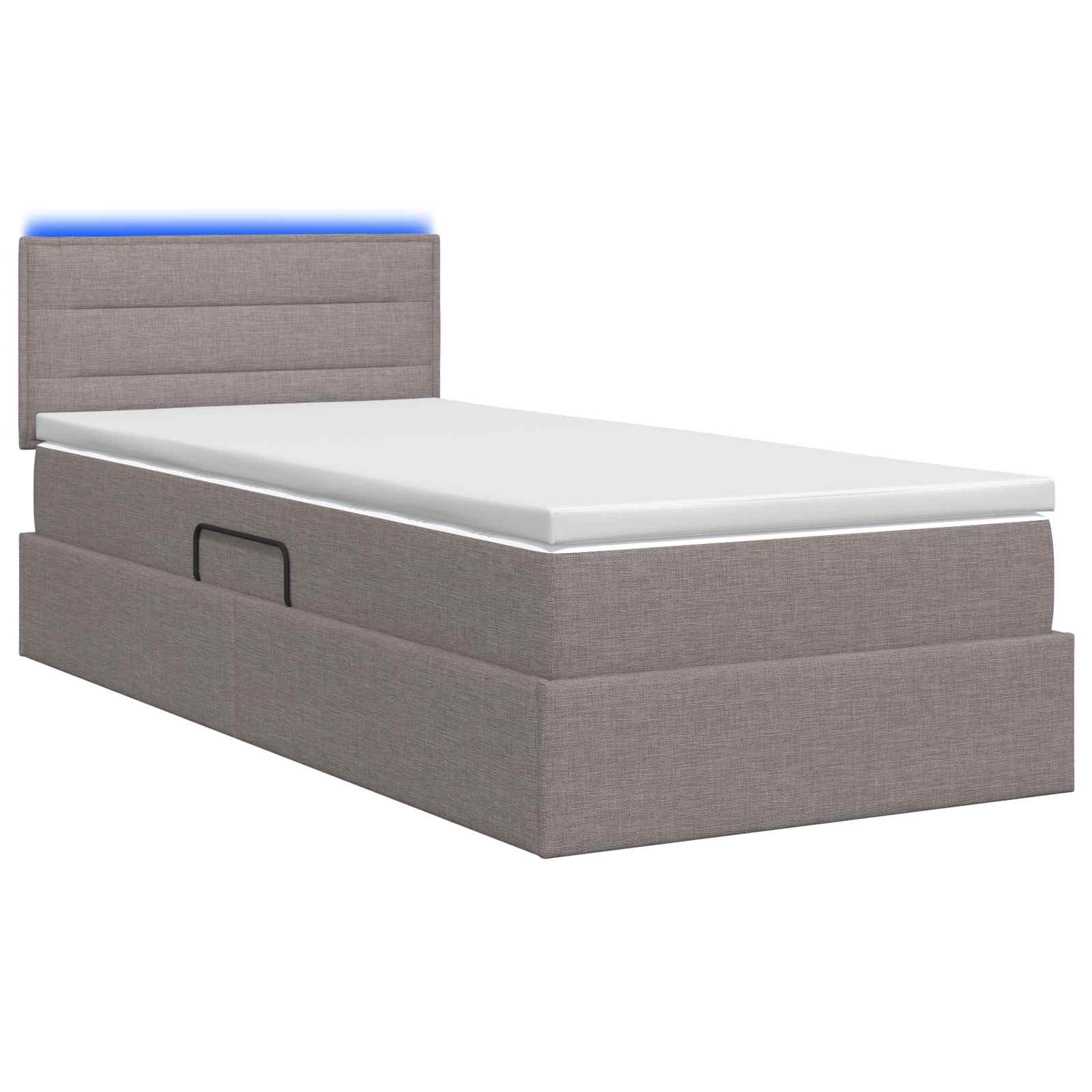 LED Opslagbed met Matras Taupe 90 x 190 cm Stof is nu te koop bij PeponiXL, paradijselijk wonen!
