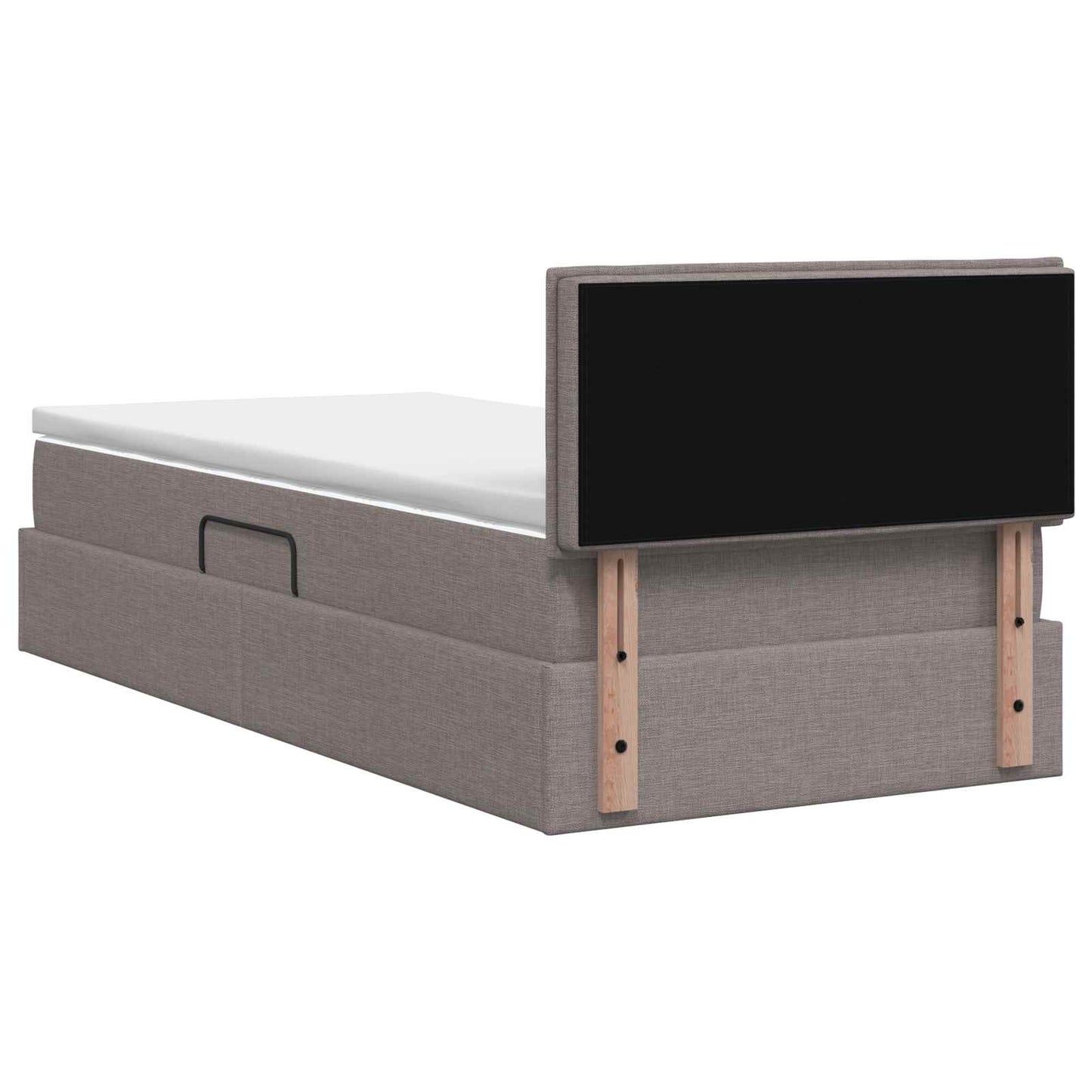 LED Opslagbed met Matras Taupe 90 x 190 cm Stof is nu te koop bij PeponiXL, paradijselijk wonen!