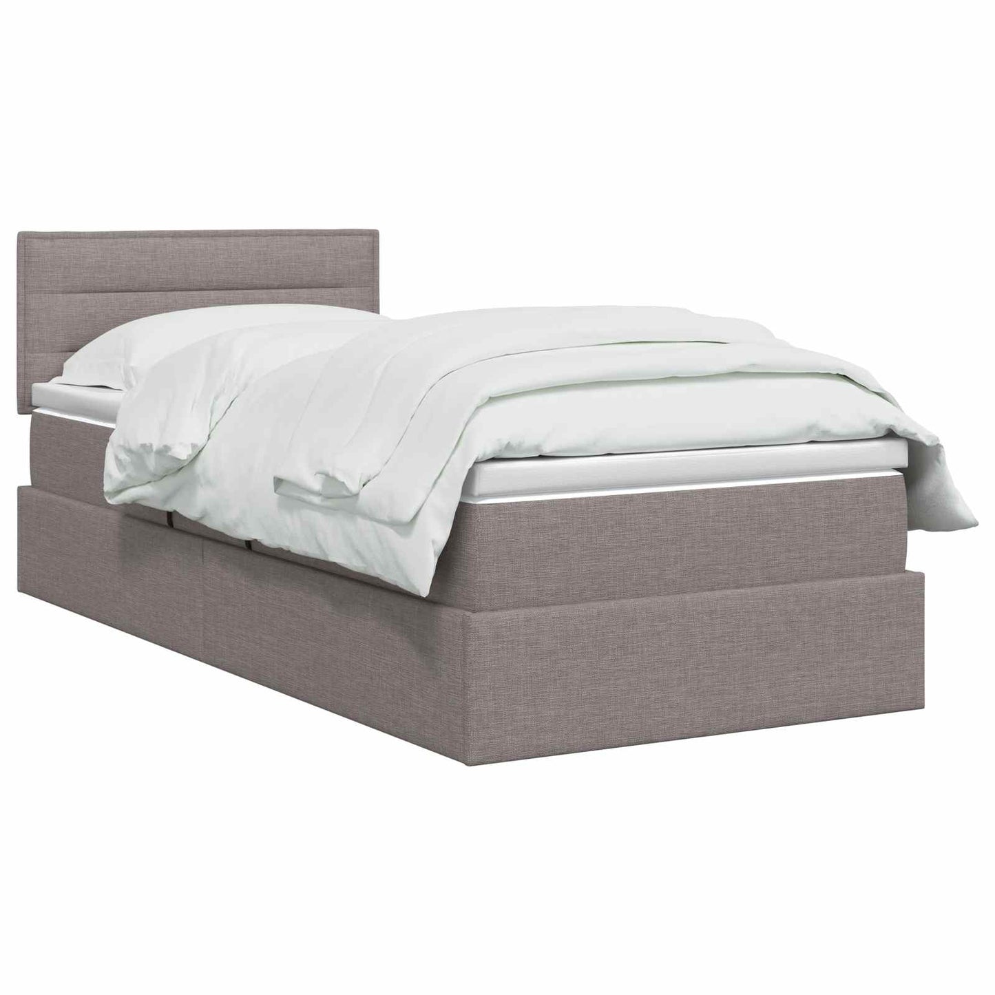 LED Opslagbed met Matras Taupe 90 x 190 cm Stof is nu te koop bij PeponiXL, paradijselijk wonen!
